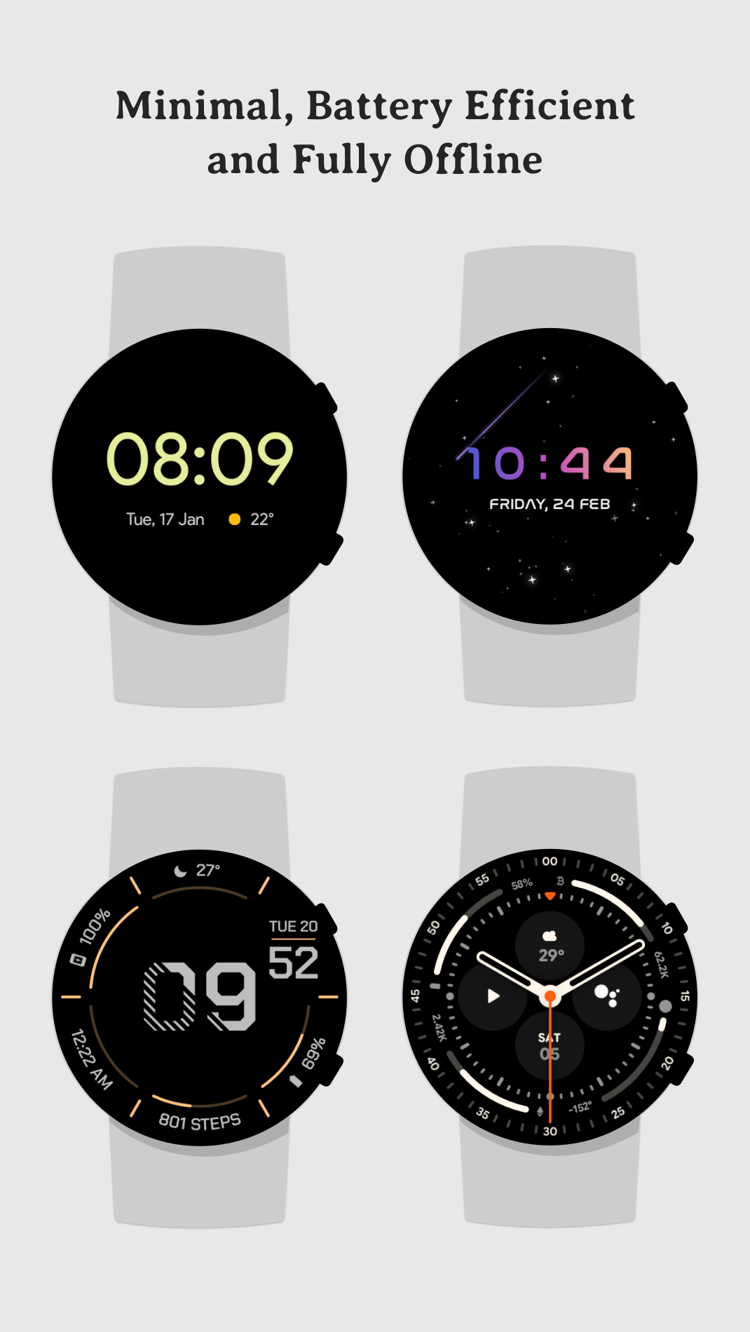 اسکرین شات 2 برنامه Muviz Watch Faces Collection