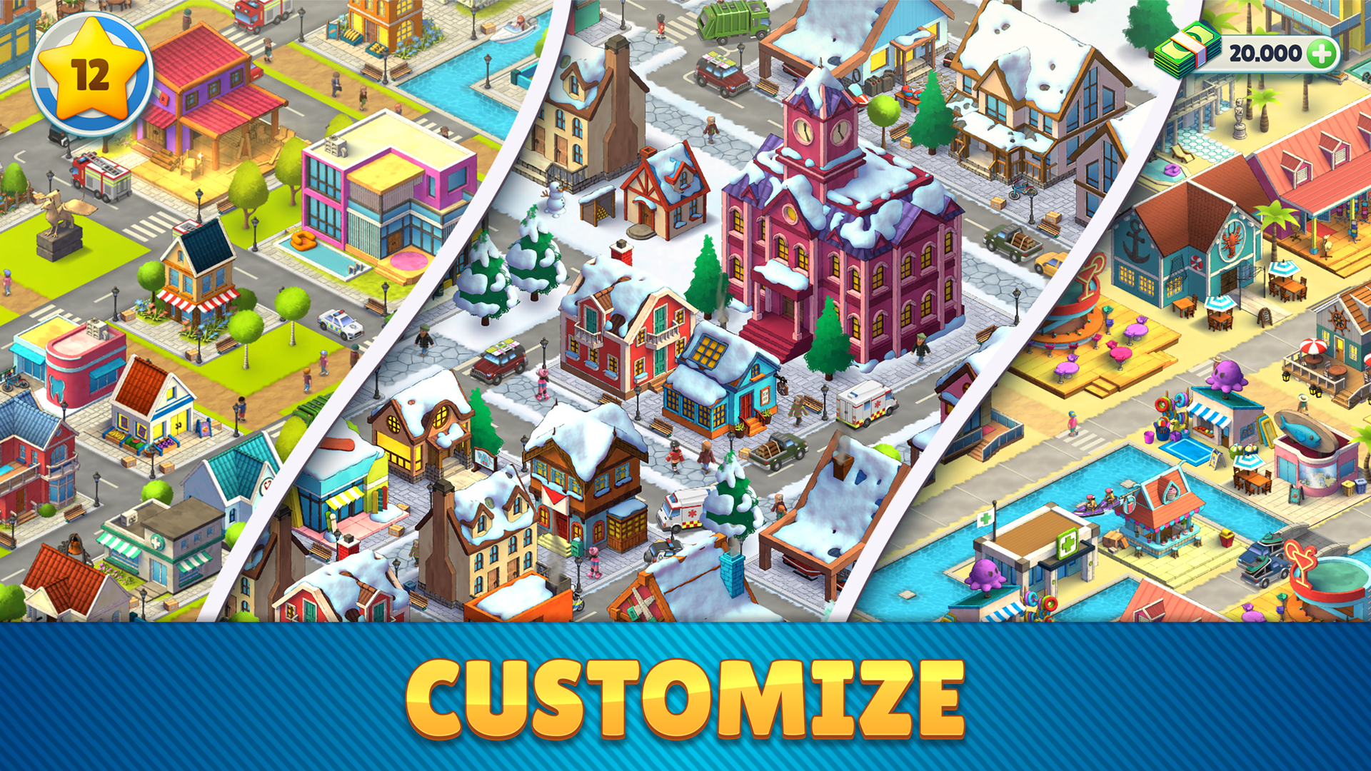 اسکرین شات 2 بازی Cozy Town: City Building Game