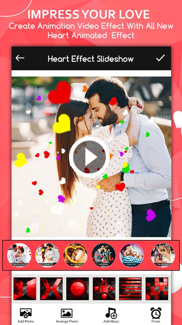 اسکرین شات 1 برنامه Love Video Maker : Slideshow