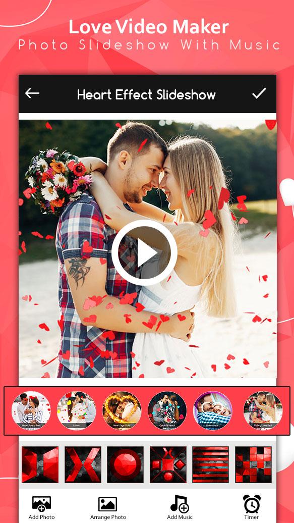 اسکرین شات 6 برنامه Love Video Maker : Slideshow