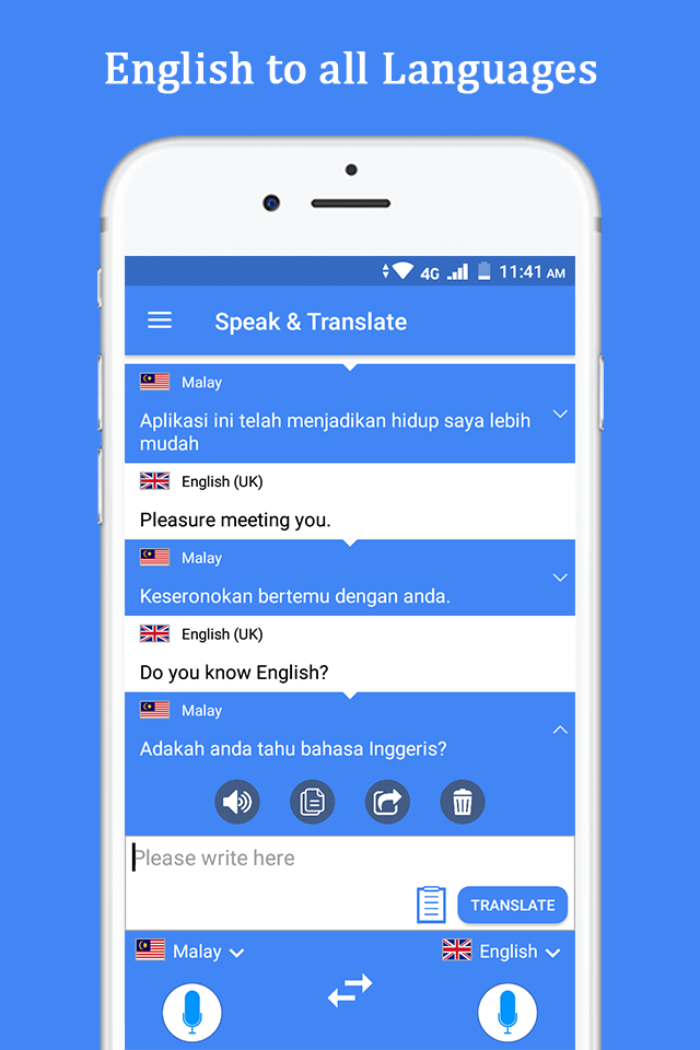 اسکرین شات 6 برنامه Speak and Translate Languages