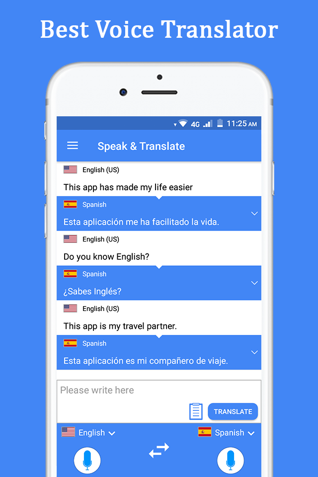 اسکرین شات 1 برنامه Speak and Translate Languages