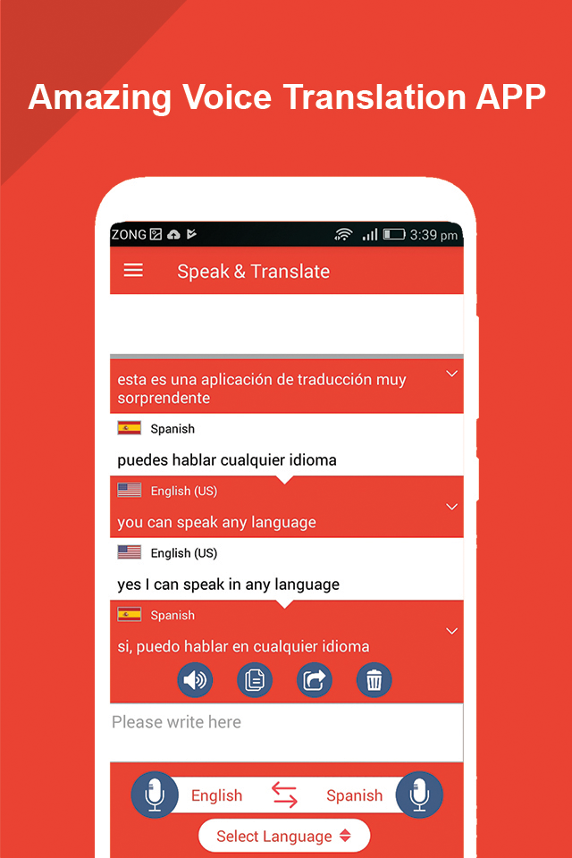 اسکرین شات 3 برنامه Speak and Translate All Languages Voice Translator
