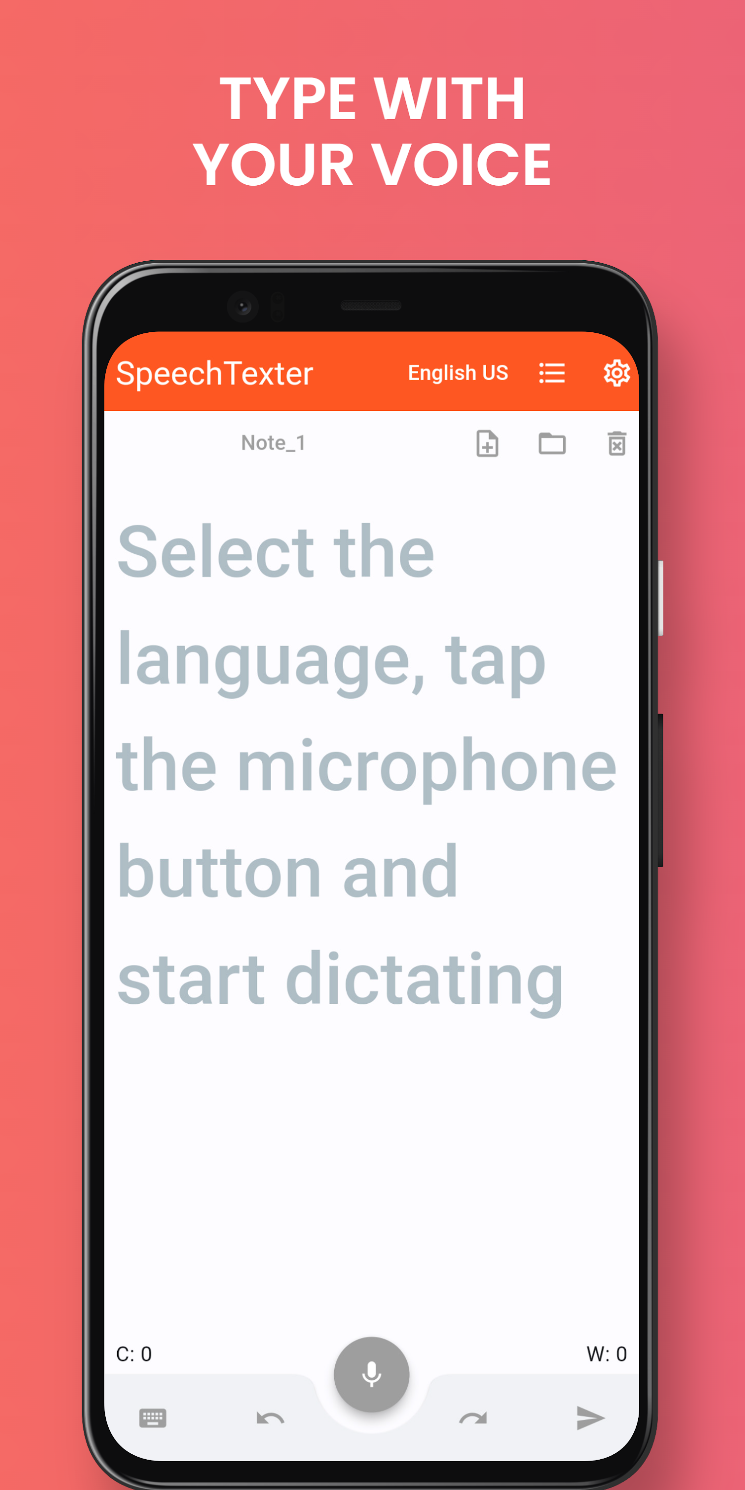 اسکرین شات 1 برنامه SpeechTexter - Speech to Text - تبدیل صوت به متن