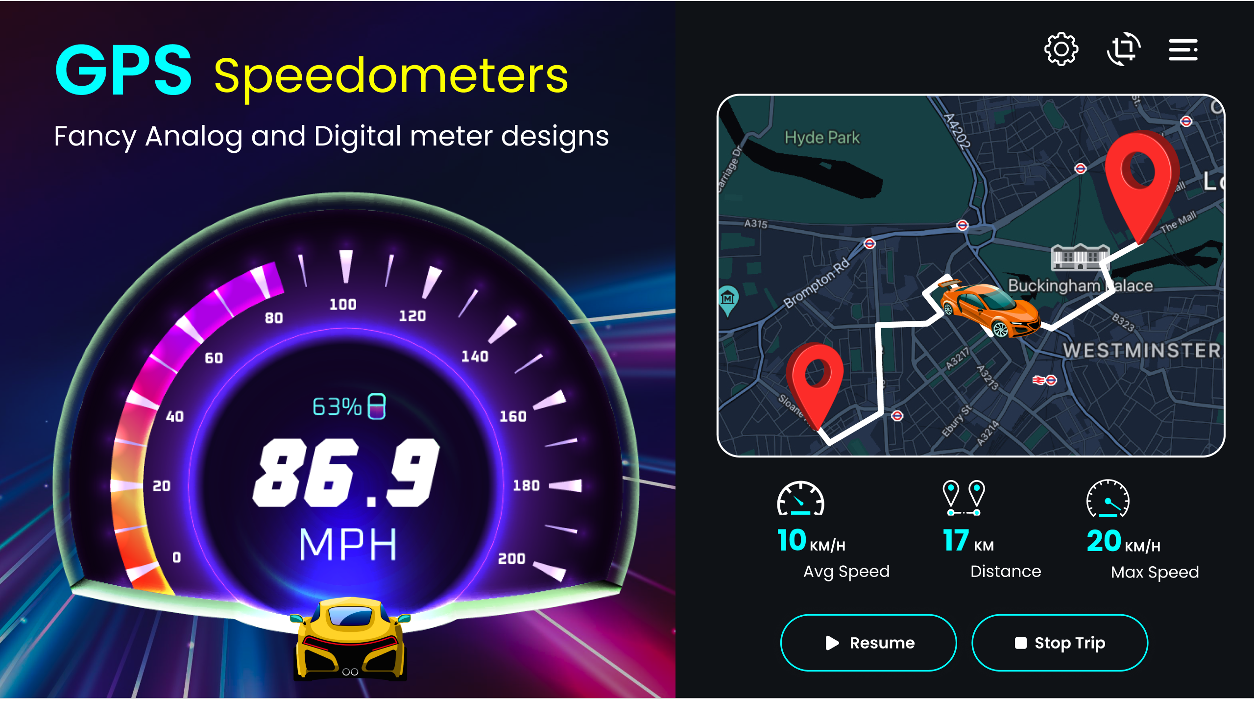اسکرین شات 6 برنامه GPS Speedometer: Speed Tracker