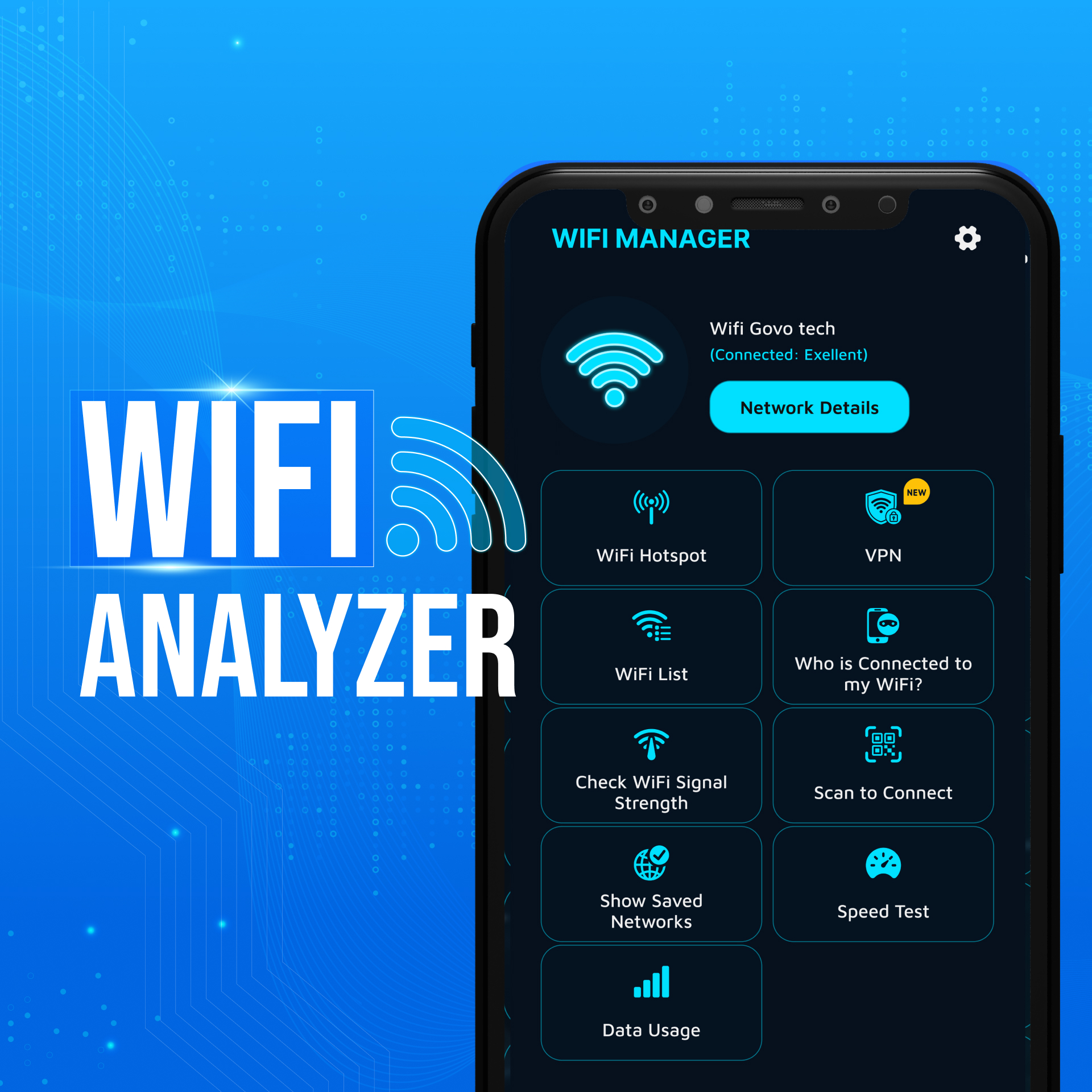 اسکرین شات 1 برنامه WiFi Analyzer, WiFi Speed Test