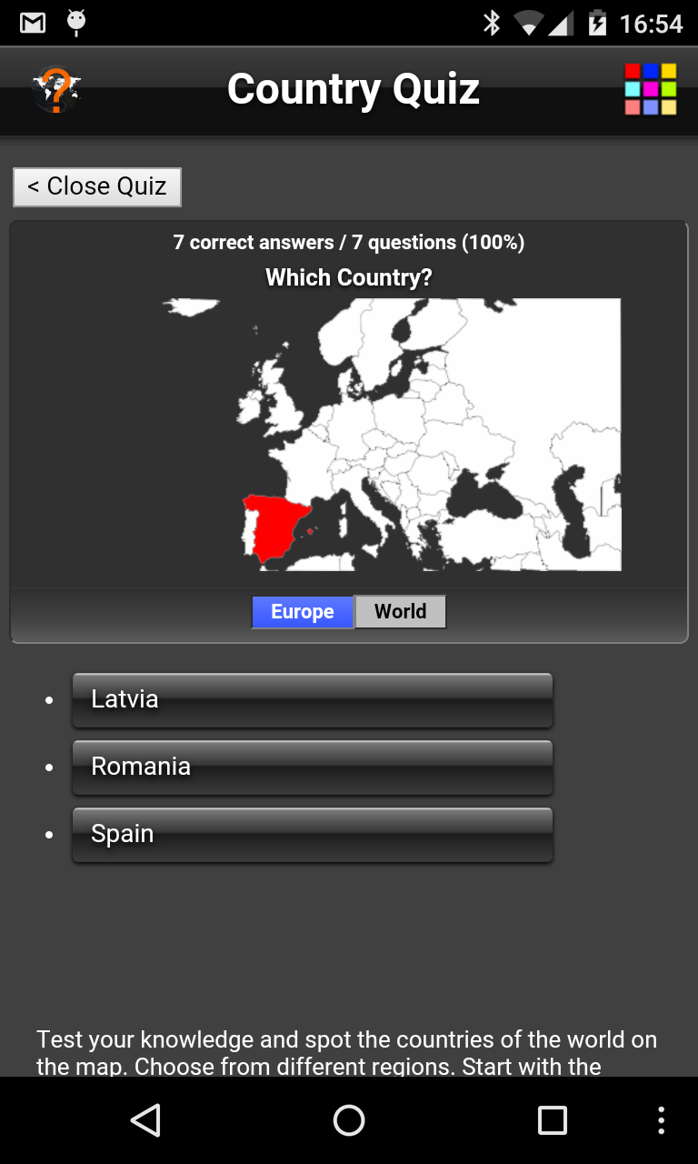 اسکرین شات 1 بازی Country Quiz Lite