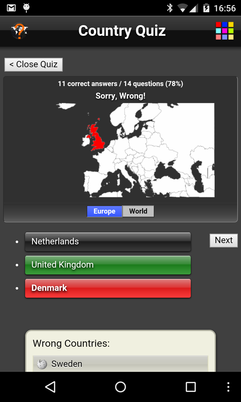 اسکرین شات 3 بازی Country Quiz Lite