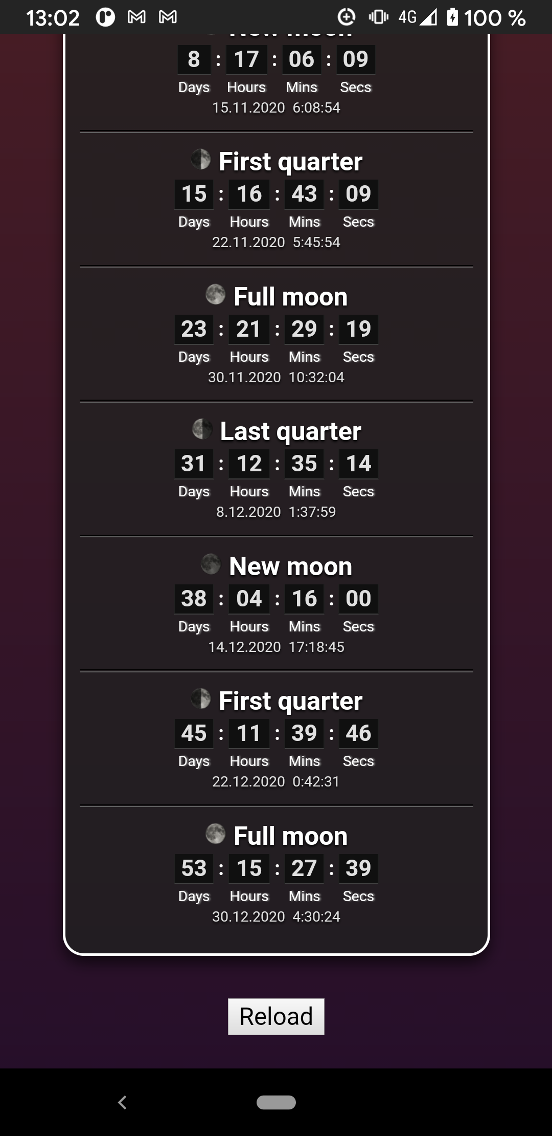 اسکرین شات 8 برنامه Moon Phases
