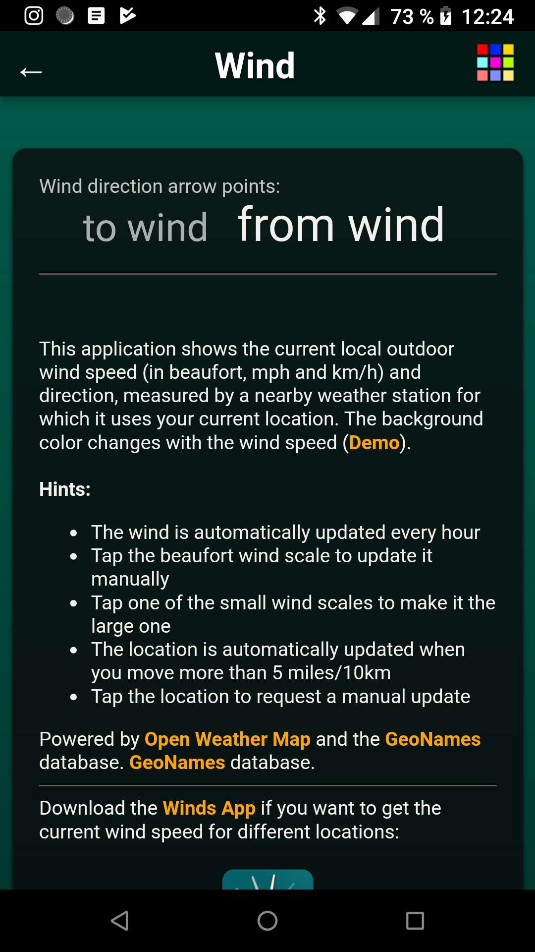 اسکرین شات 6 برنامه Wind