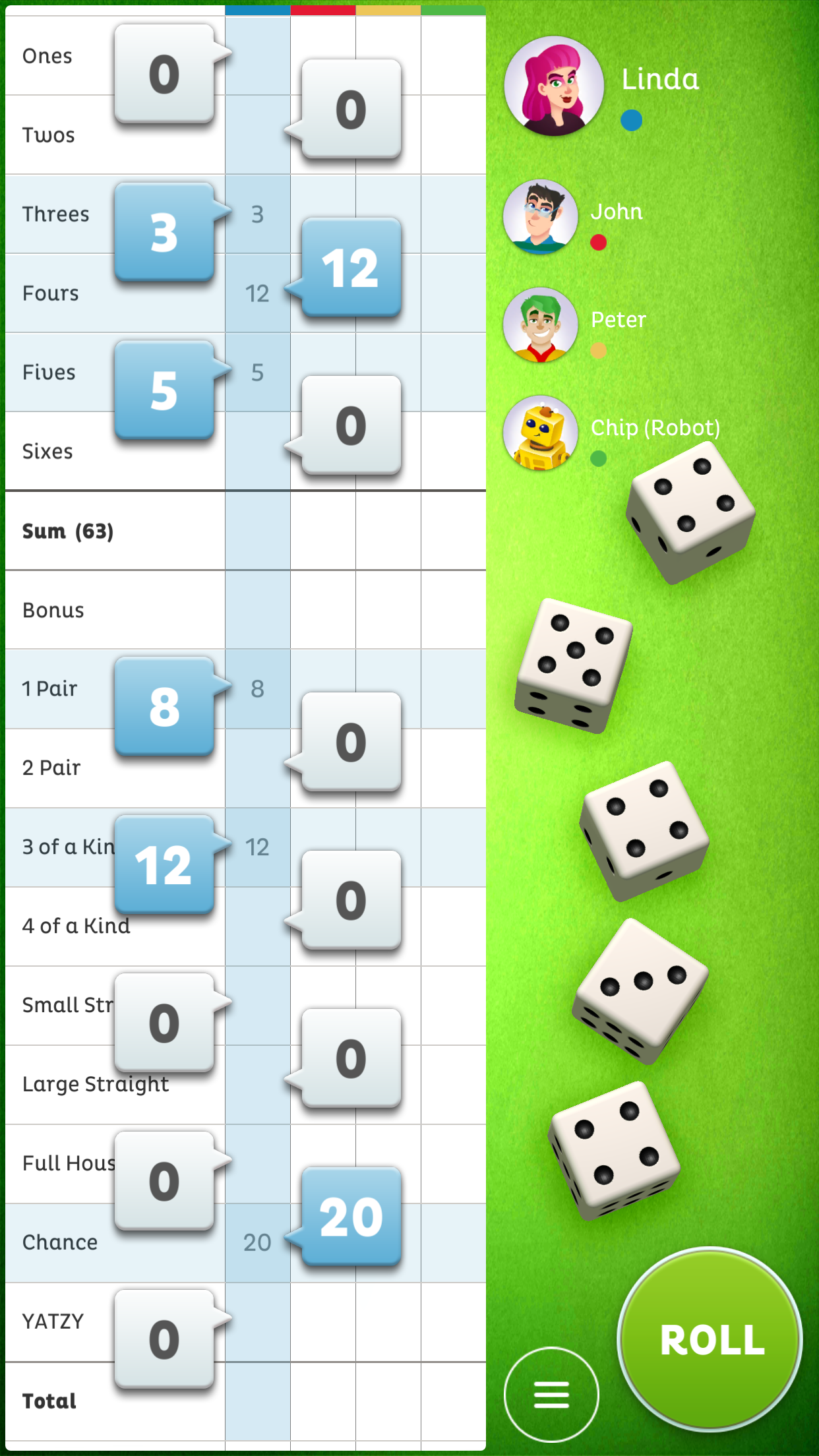 اسکرین شات 2 بازی Yatzy