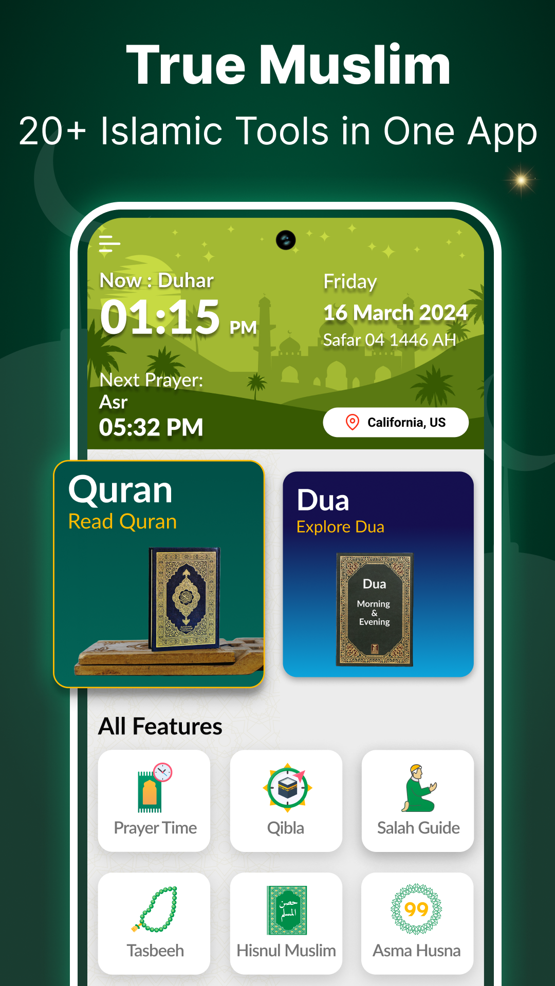 اسکرین شات 1 برنامه True Muslim | Quran & Prayers