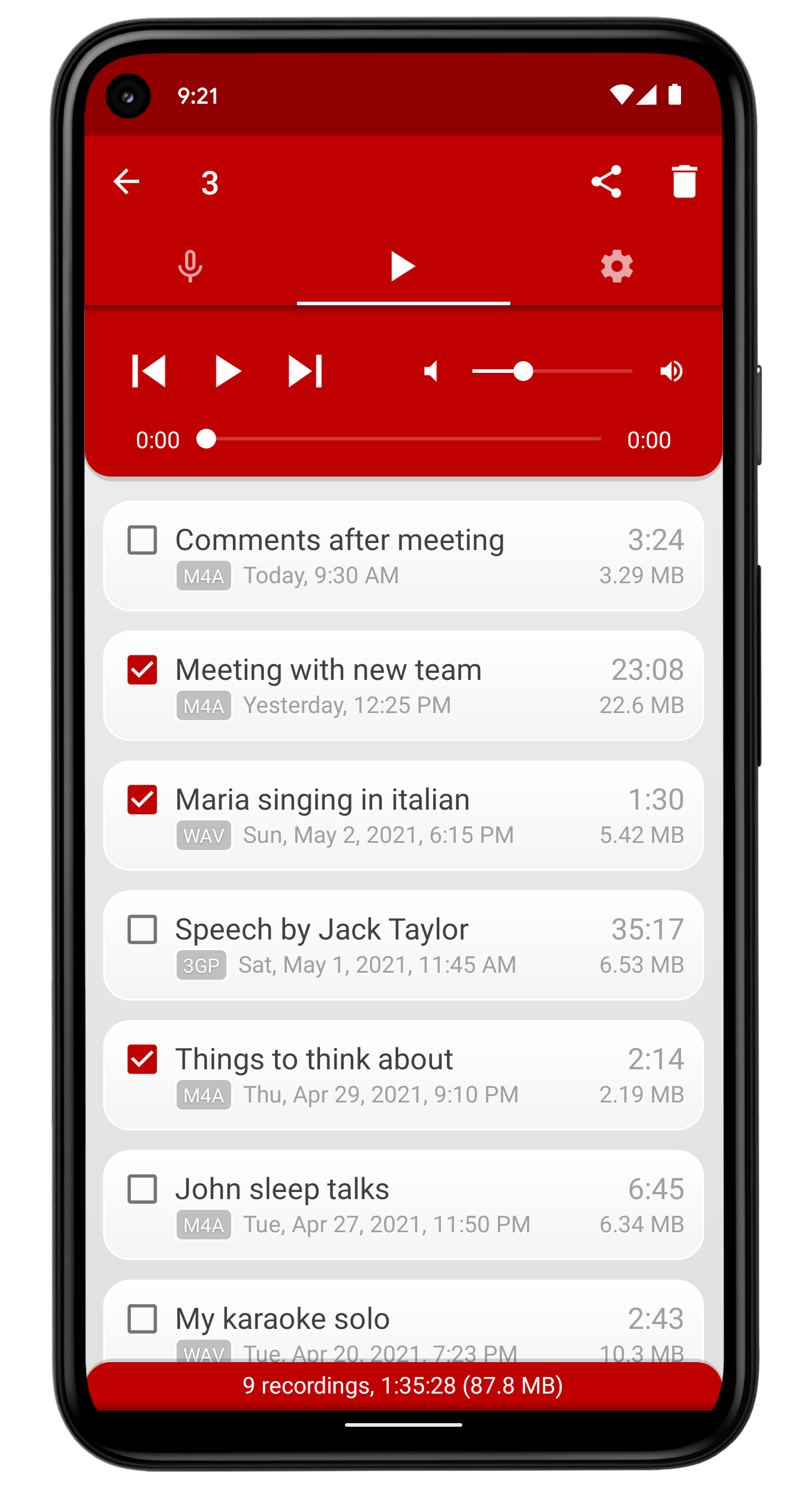 اسکرین شات 5 برنامه Voice Recorder Pro