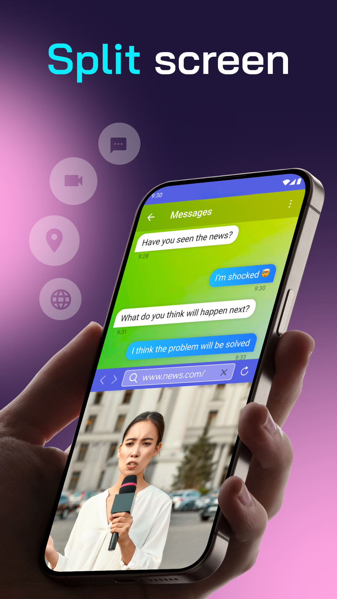 اسکرین شات 1 برنامه Split Screen- Dual Window
