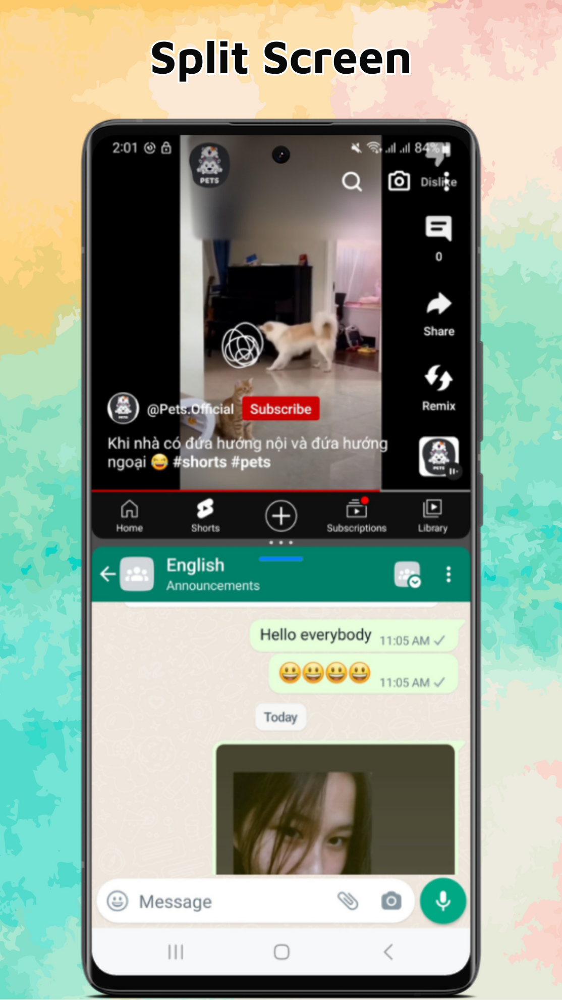 اسکرین شات 1 برنامه Split Screen & Dual Window App