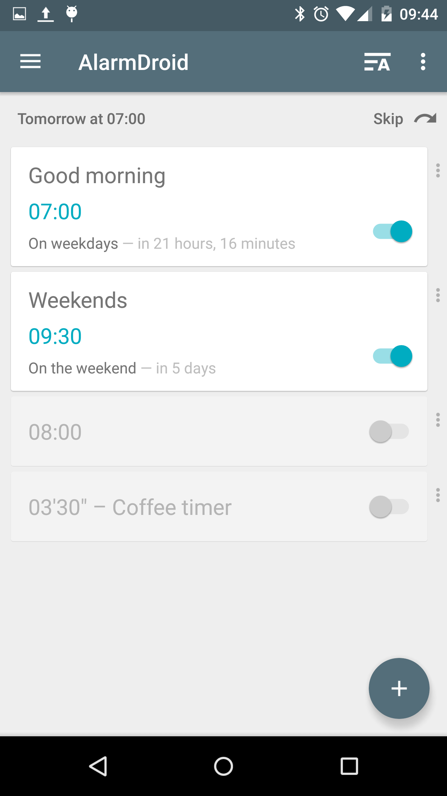 اسکرین شات 1 برنامه AlarmDroid (alarm clock)