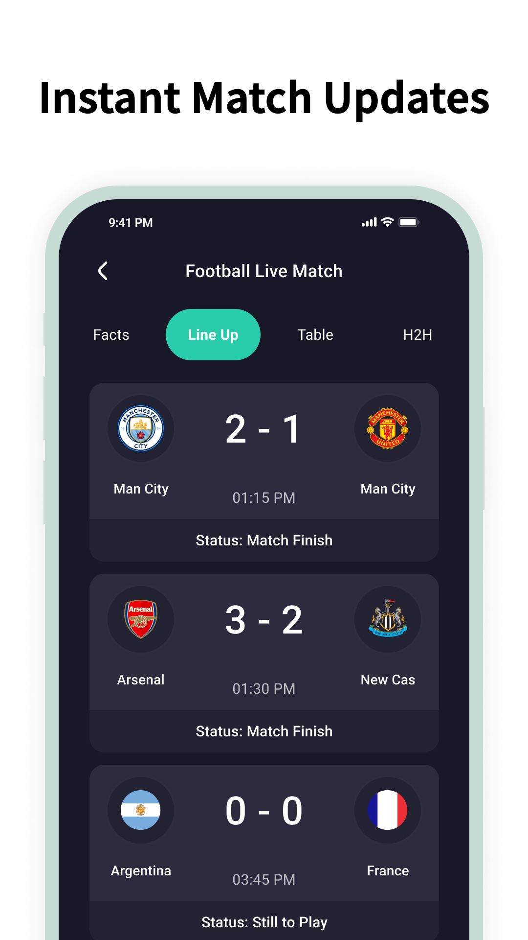 اسکرین شات 2 برنامه Football Score