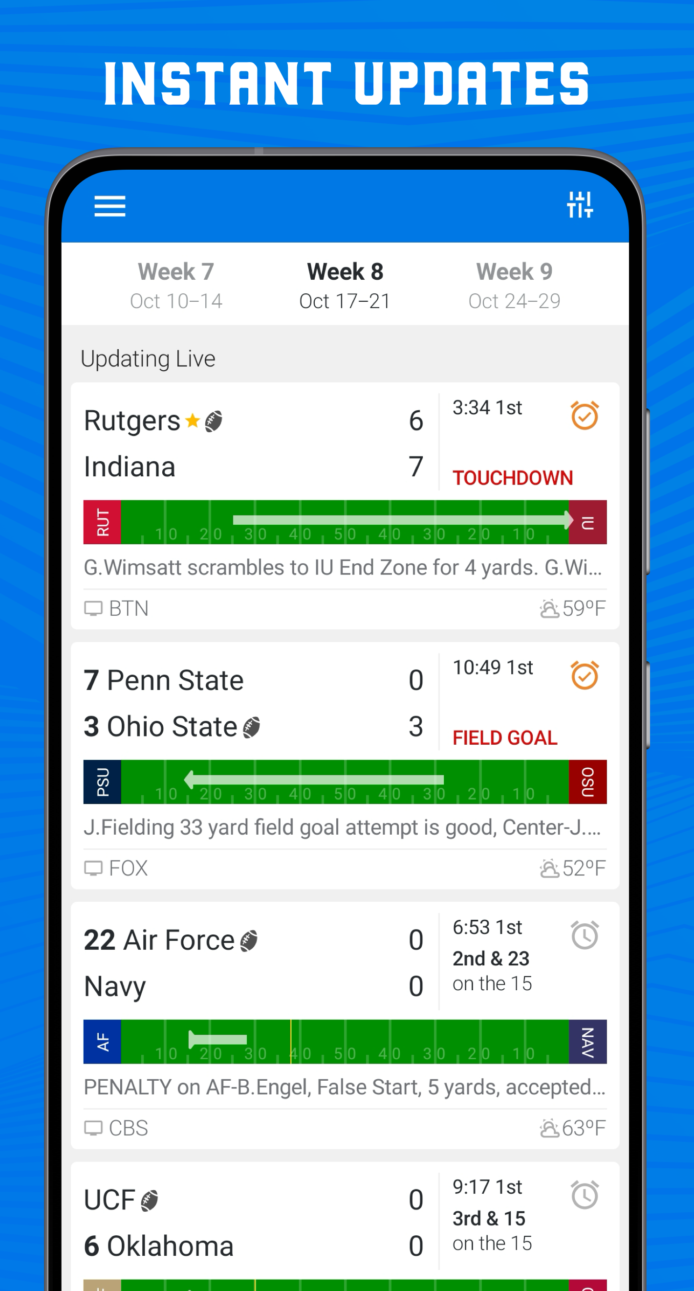اسکرین شات 2 برنامه Superfan: College Football