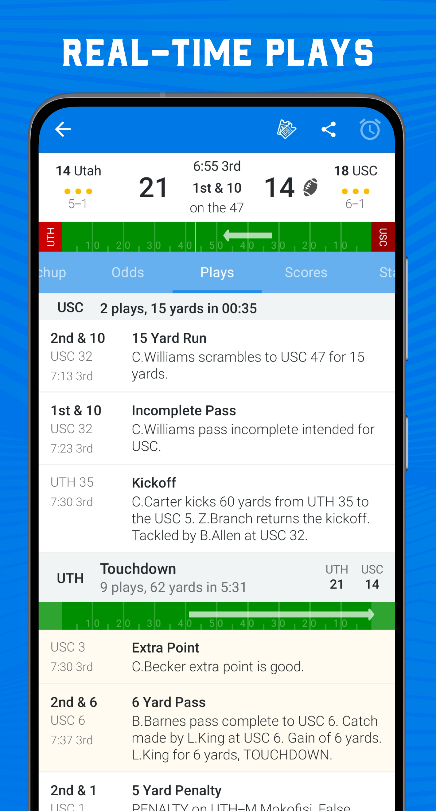 اسکرین شات 3 برنامه Superfan: College Football