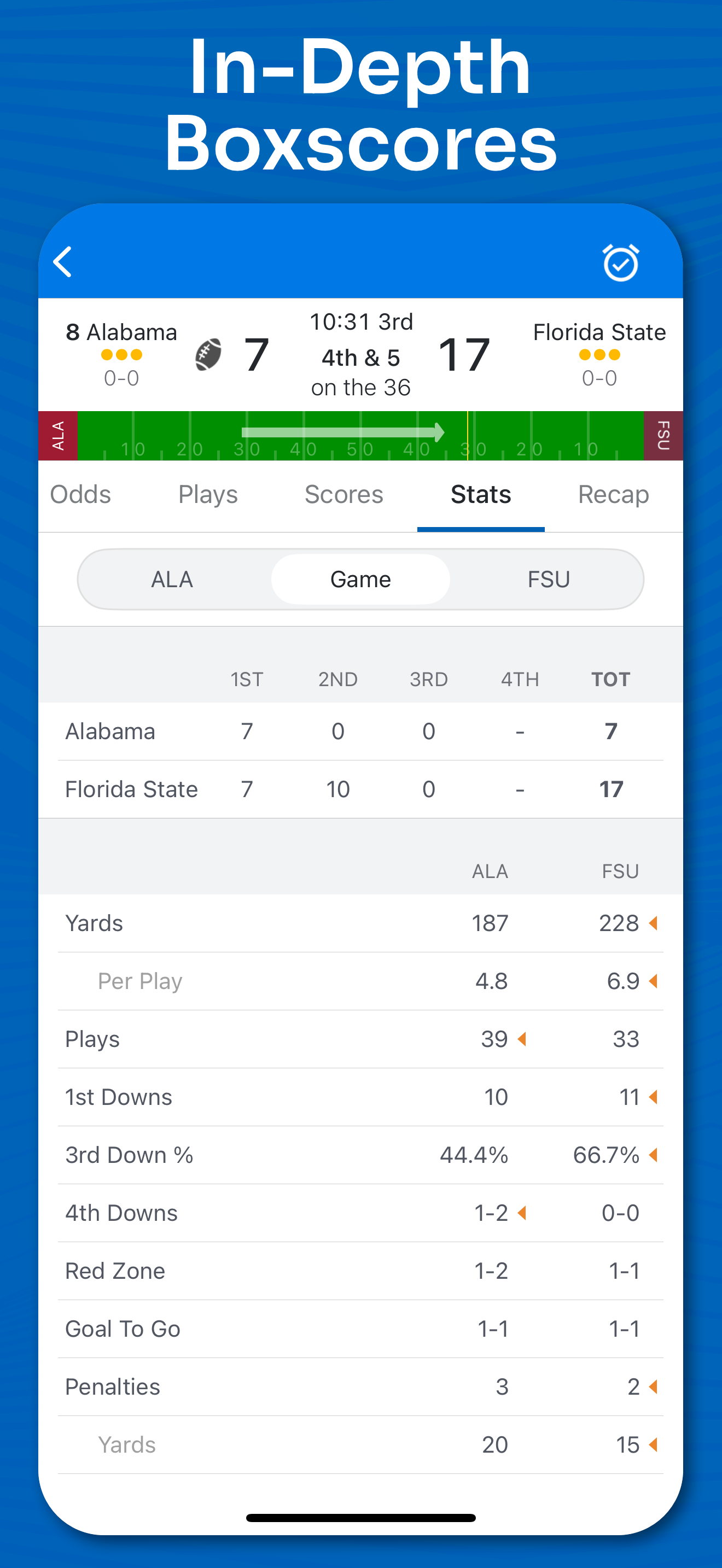 اسکرین شات 4 برنامه Superfan: College Football