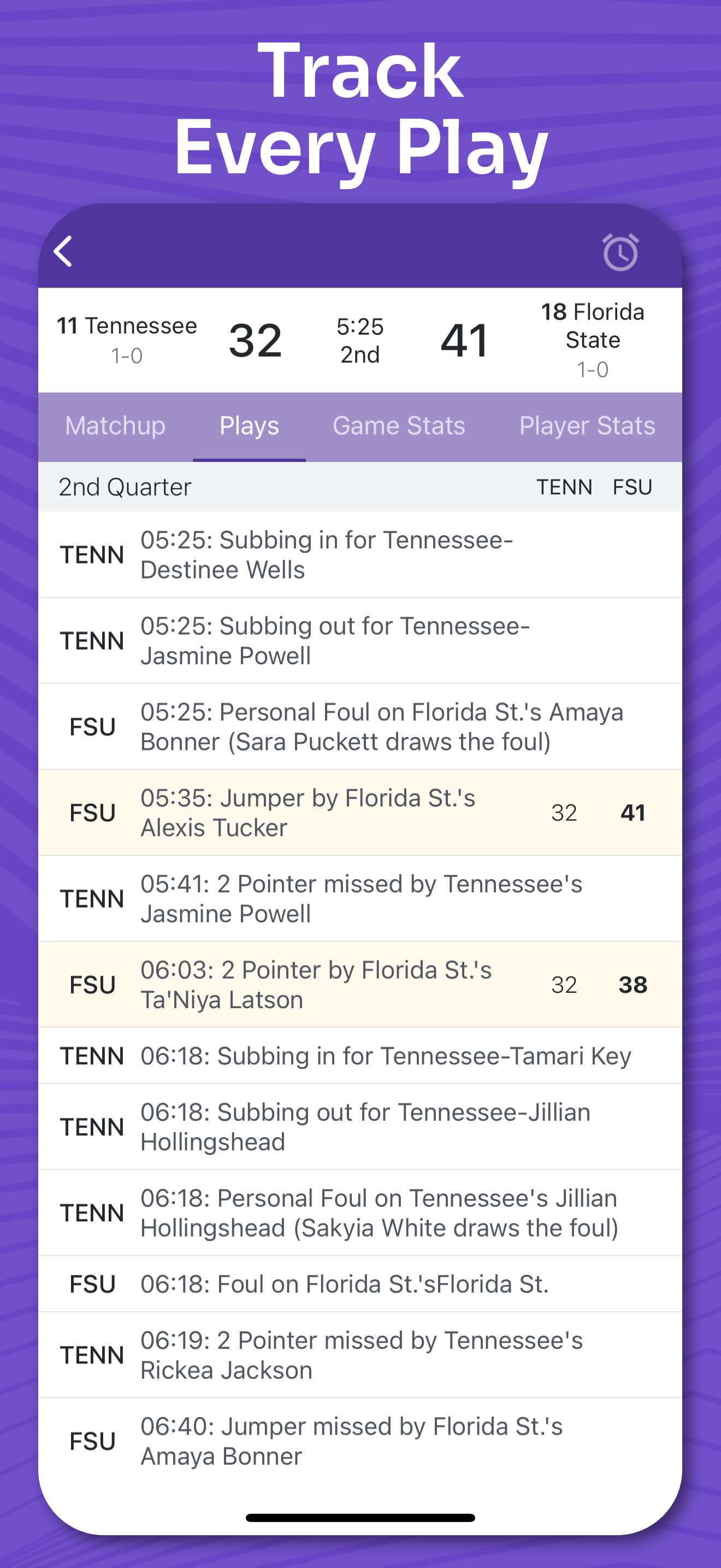 اسکرین شات 3 برنامه Superfan: Womens College Hoops