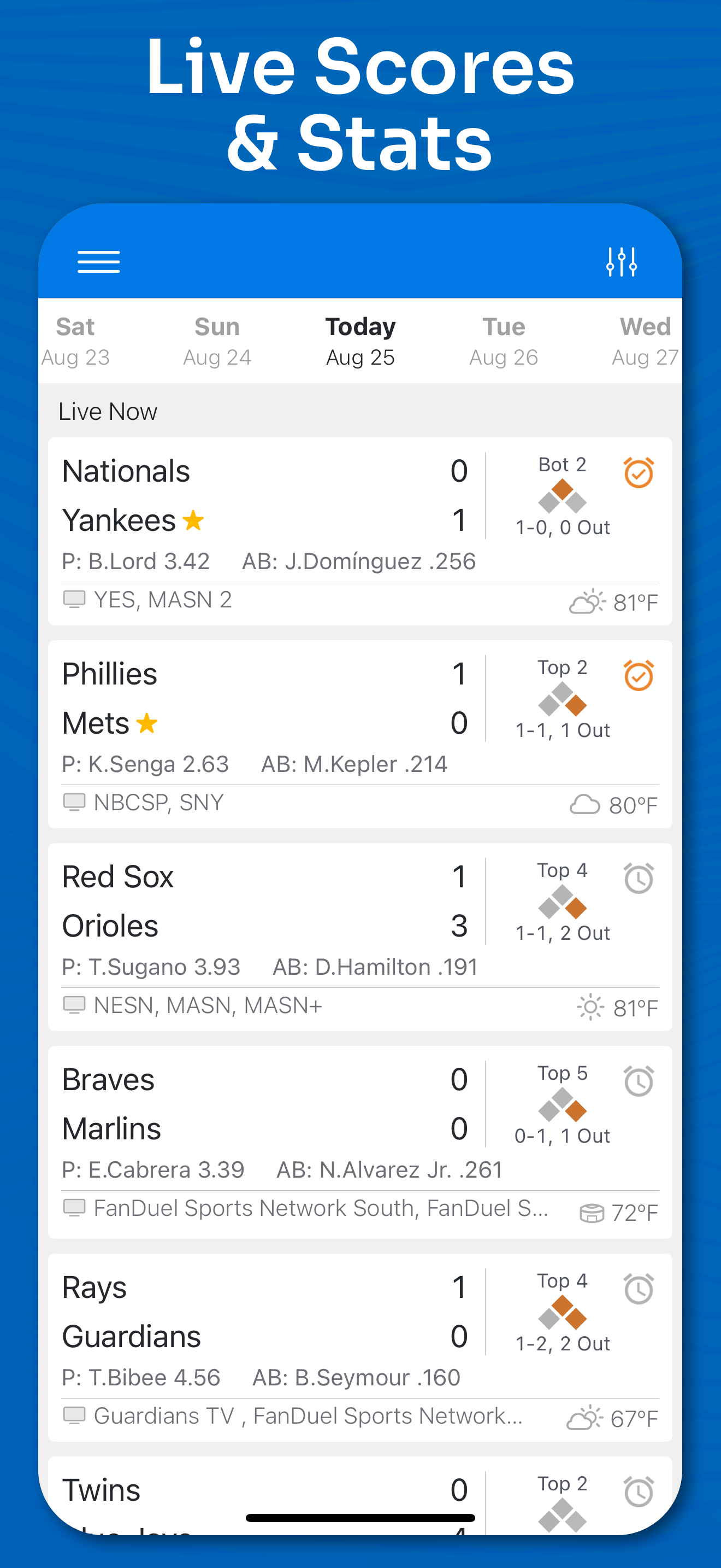 اسکرین شات 2 برنامه Superfan Sports: MLB Baseball