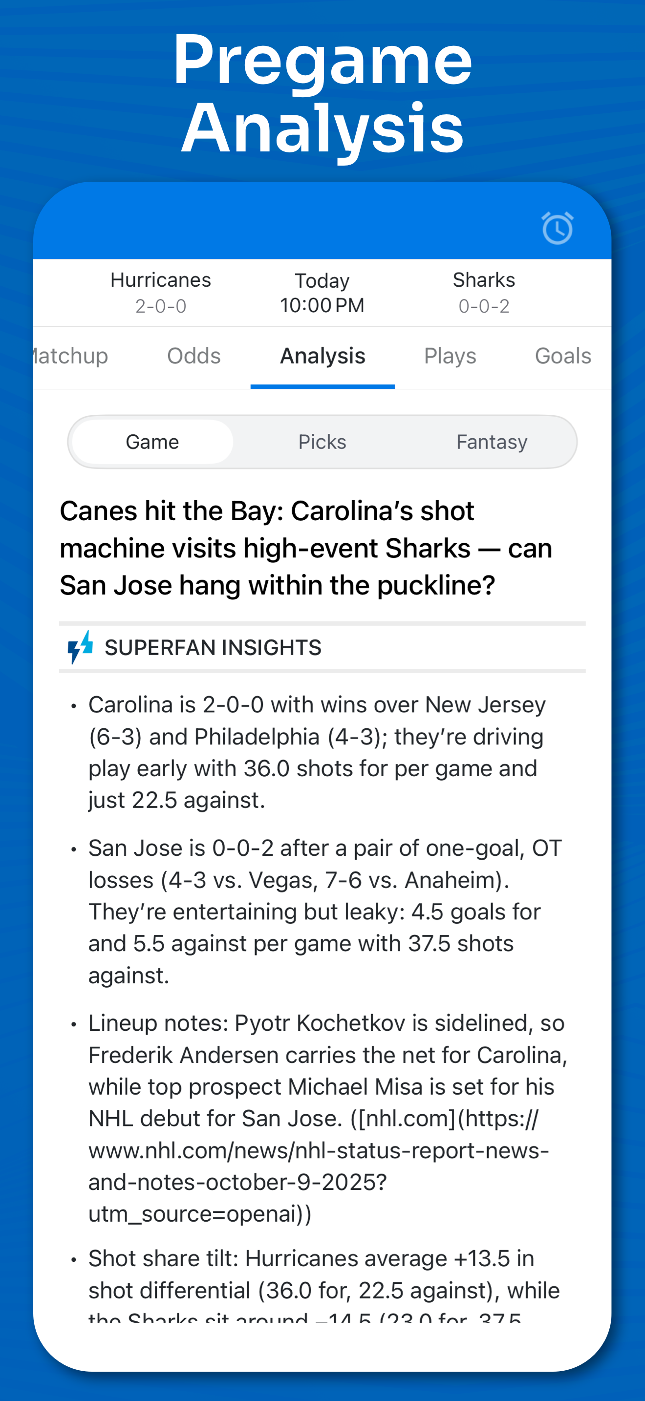 اسکرین شات 7 برنامه Superfan Sports: Pro Hockey