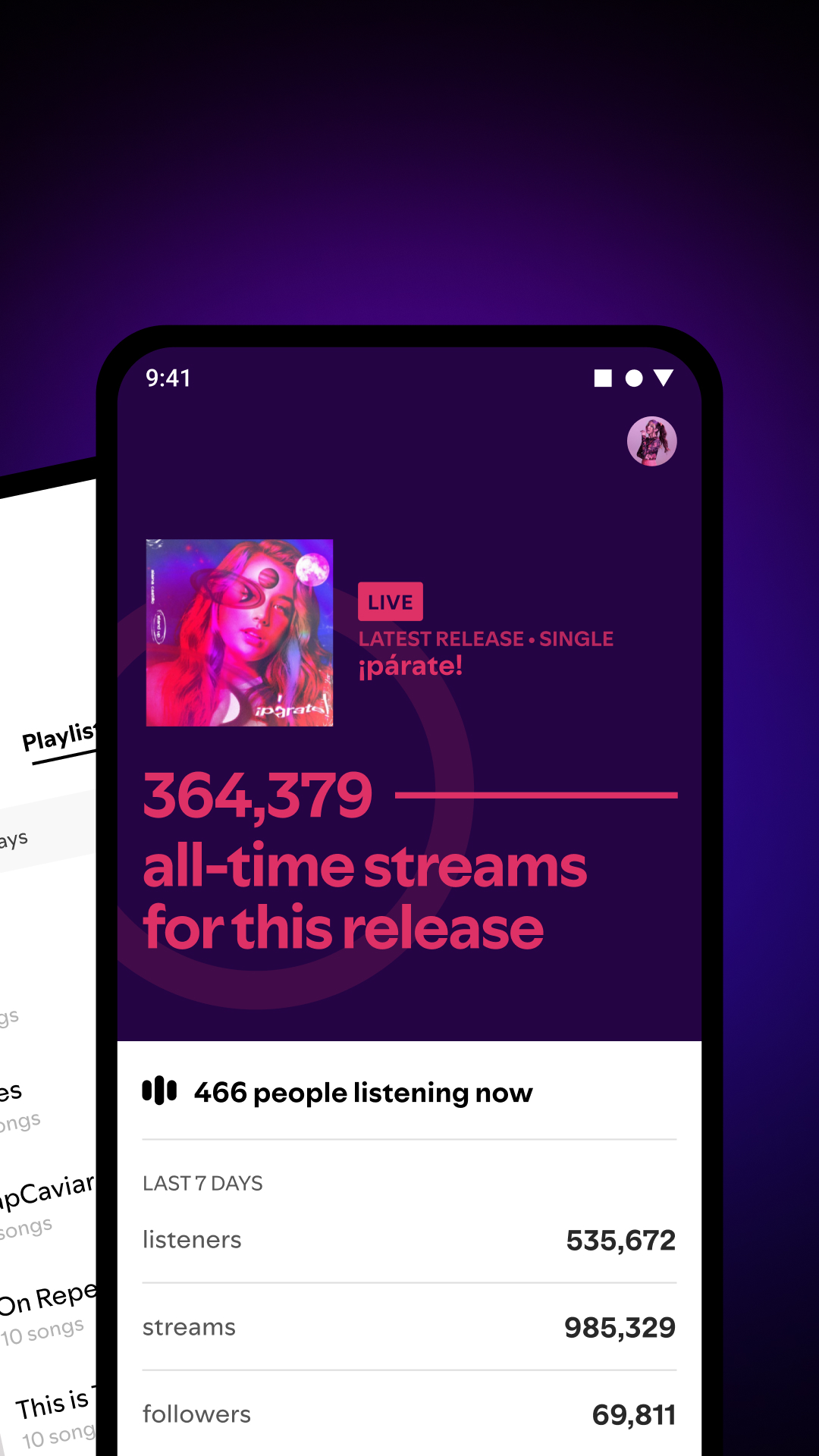 اسکرین شات 3 برنامه Spotify for Artists