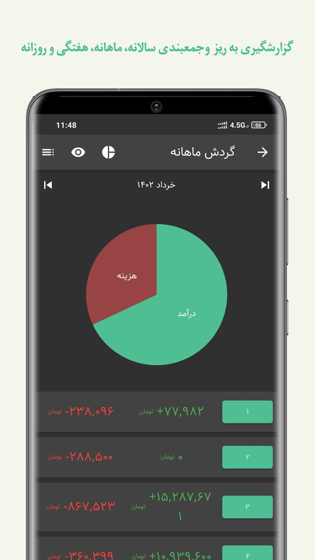 اسکرین شات 8 برنامه حسابداری شخصی تدبیر