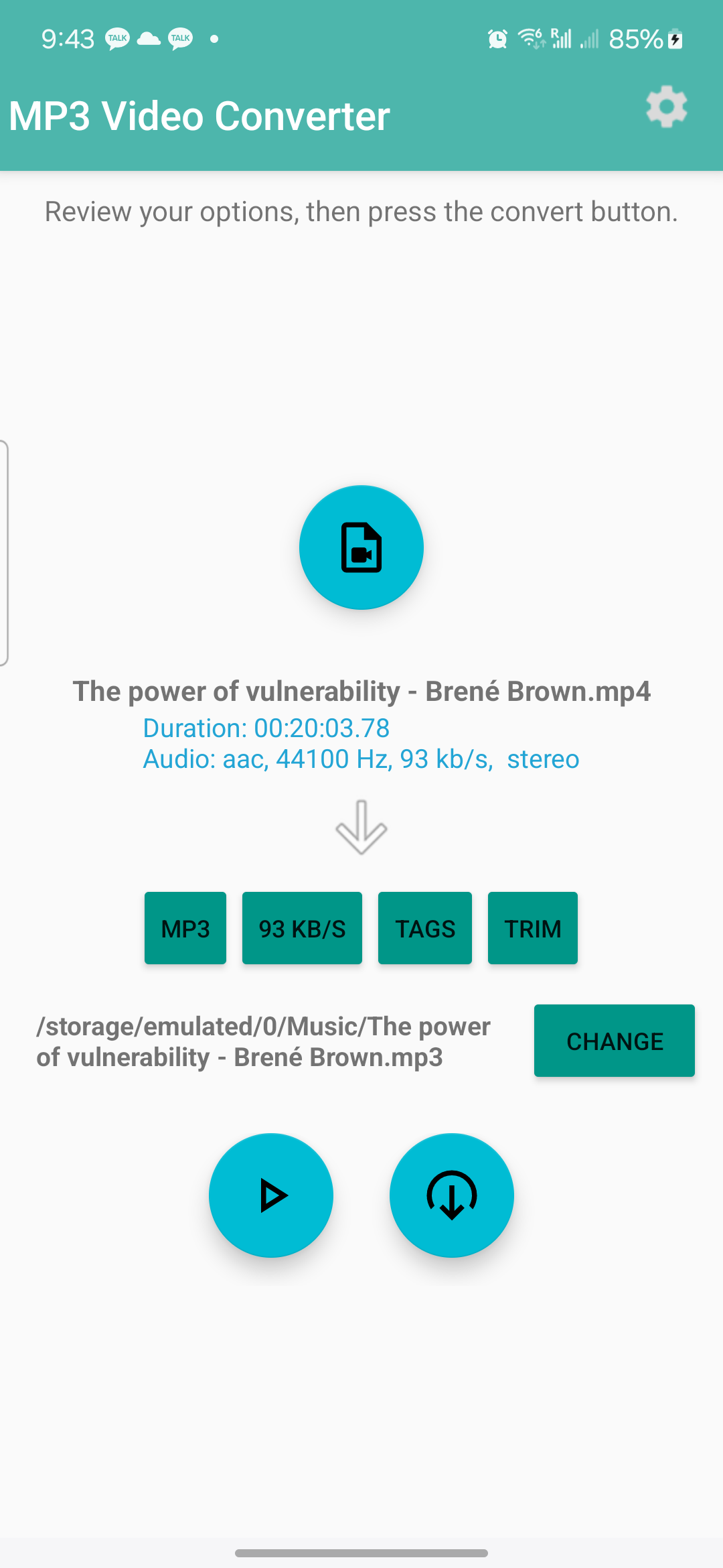 اسکرین شات 2 برنامه MP3 Video Converter