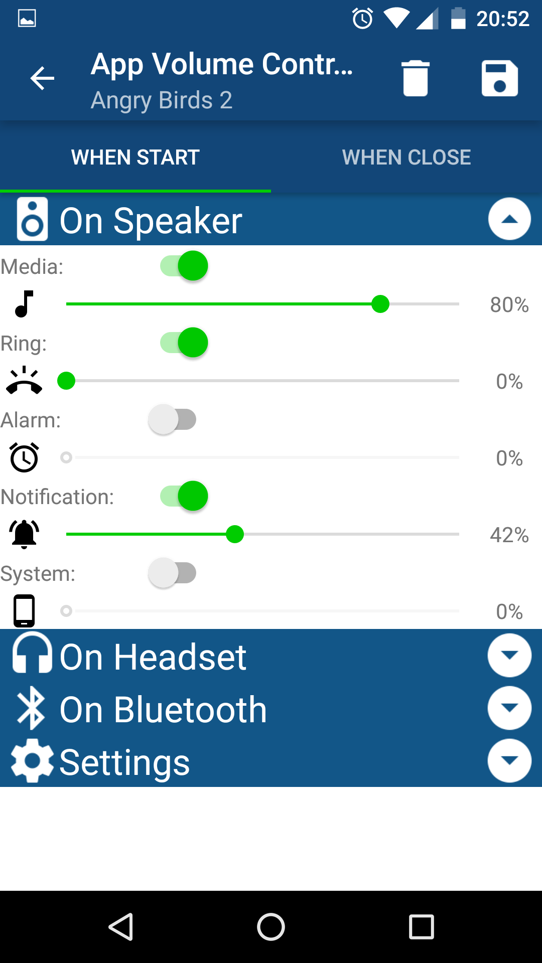 اسکرین شات 2 برنامه App Volume Control