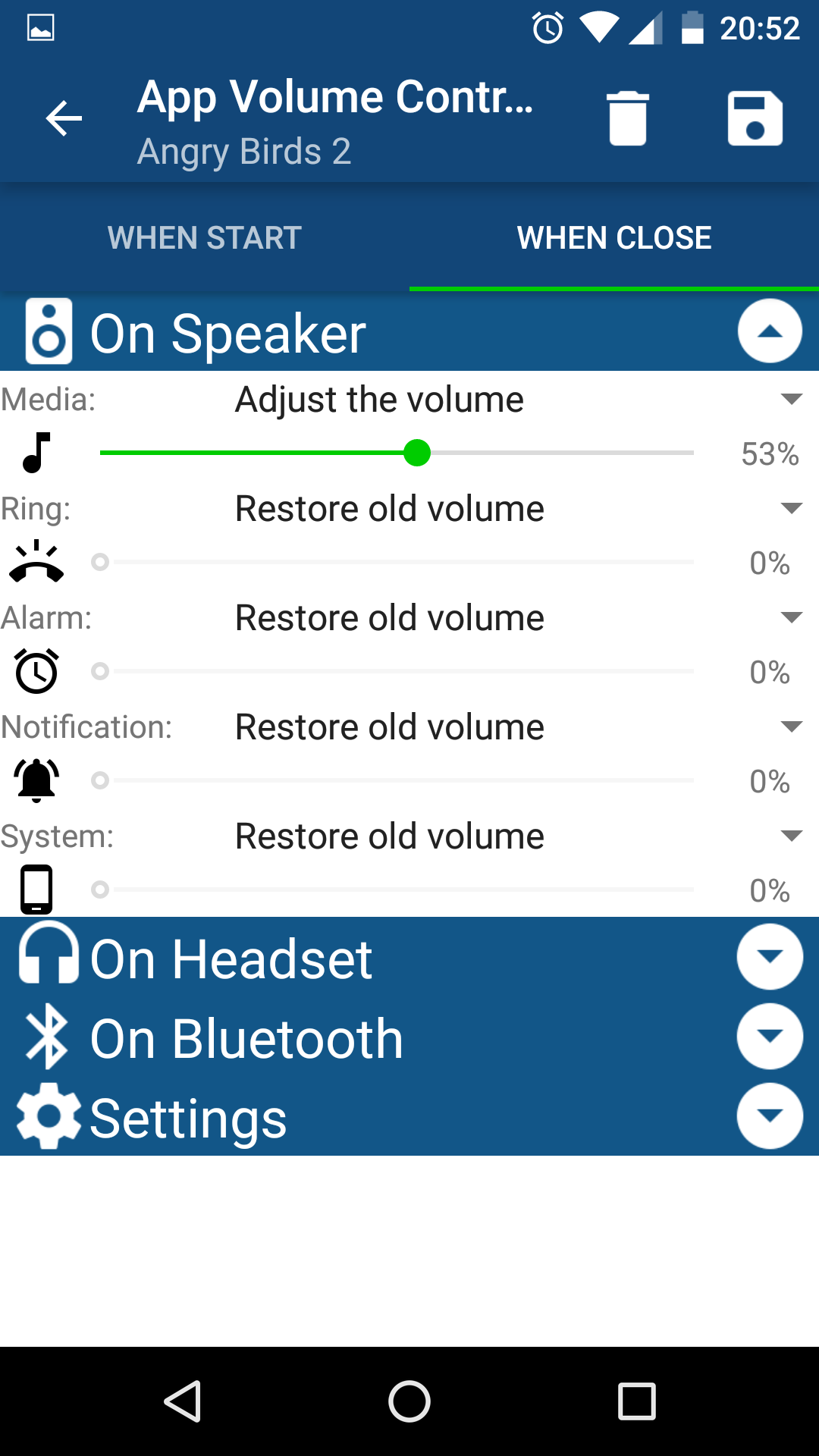 اسکرین شات 3 برنامه App Volume Control
