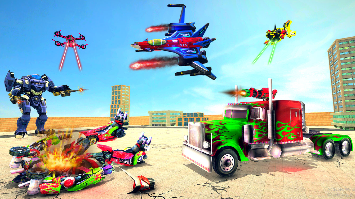 اسکرین شات 4 برنامه Truck Robot Transform Game