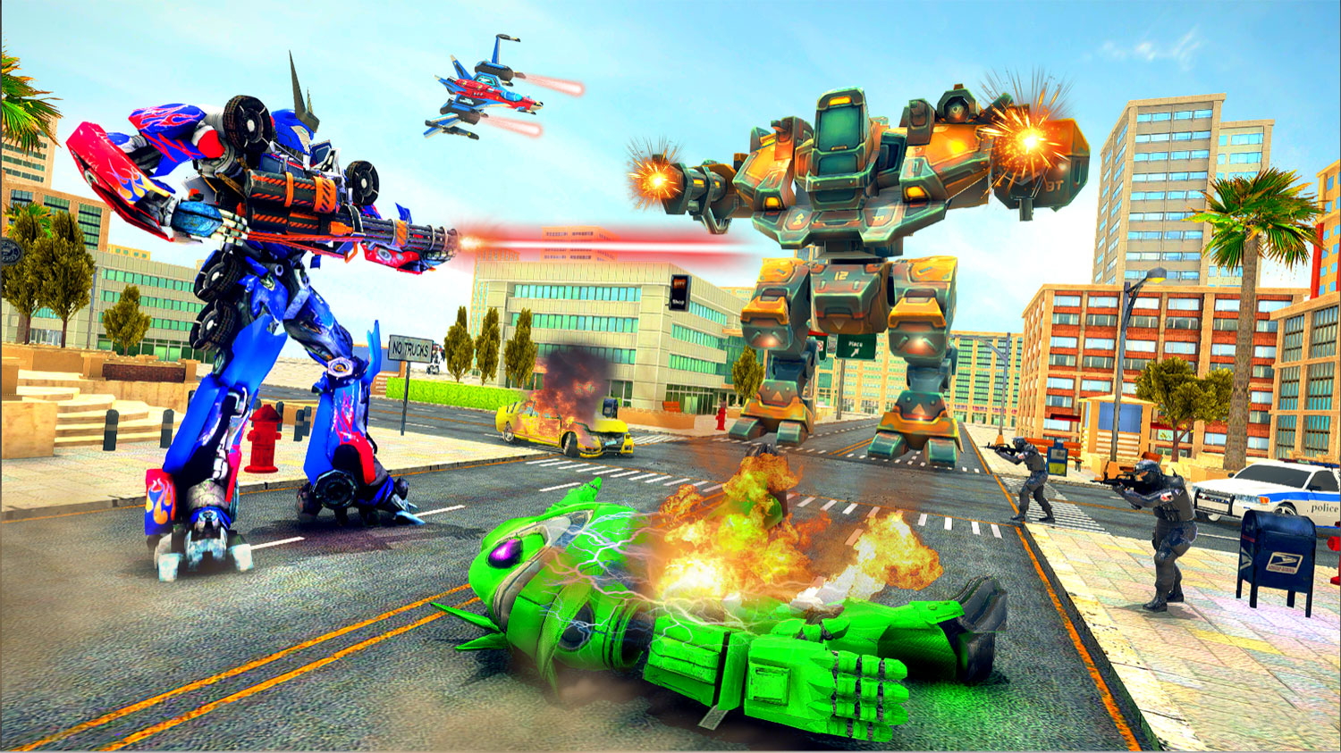 اسکرین شات 2 برنامه Truck Robot Transform Game