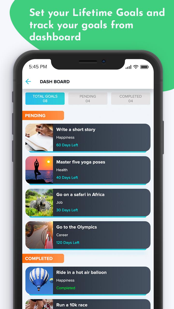 اسکرین شات 5 برنامه Life Goal Planner &Affirmation