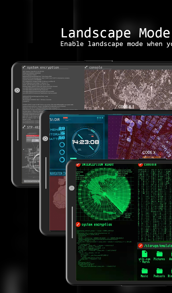 اسکرین شات 5 برنامه Aris Launcher, Hacker Style UI