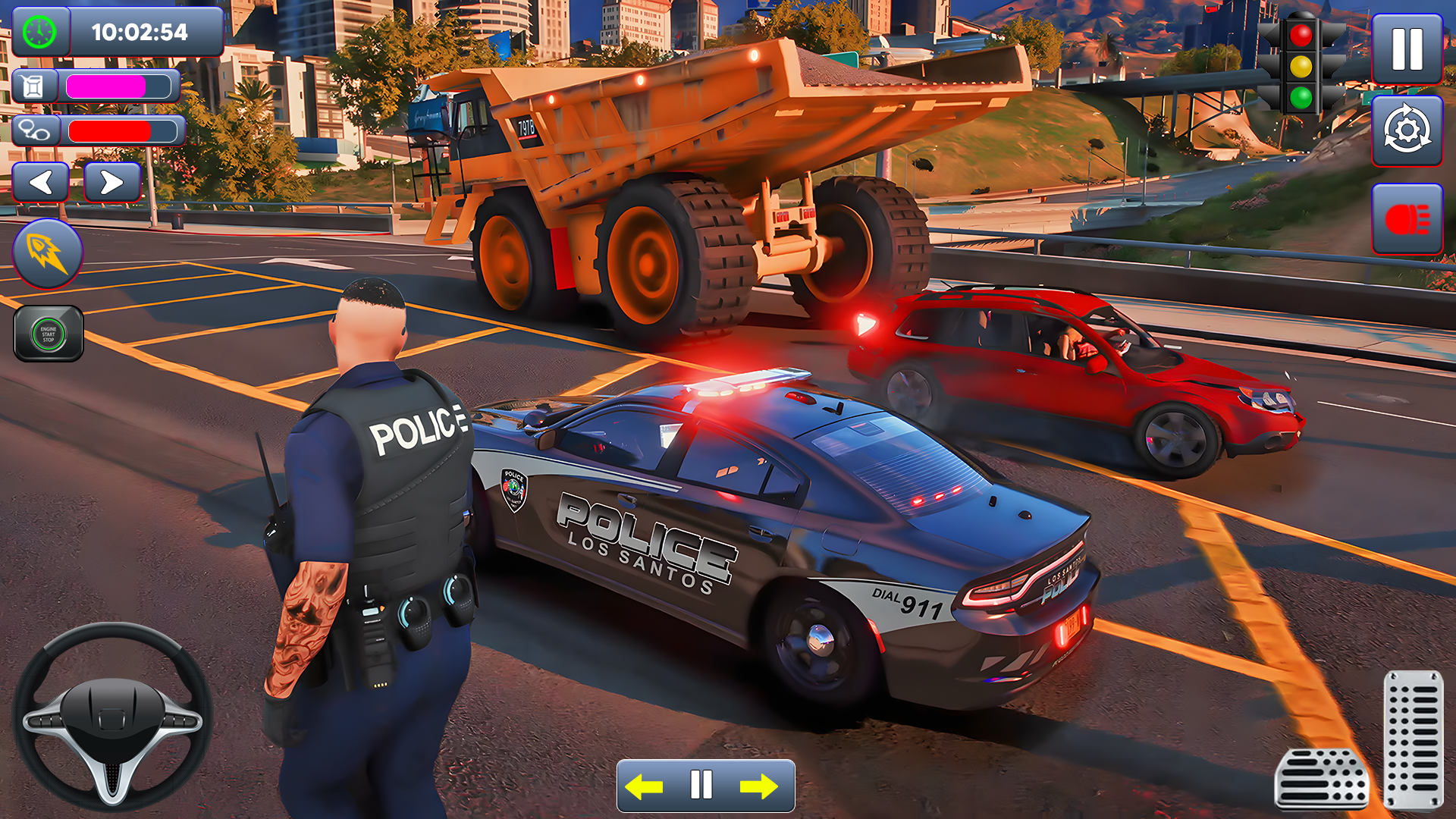 اسکرین شات 4 برنامه US Police Car Games 3D