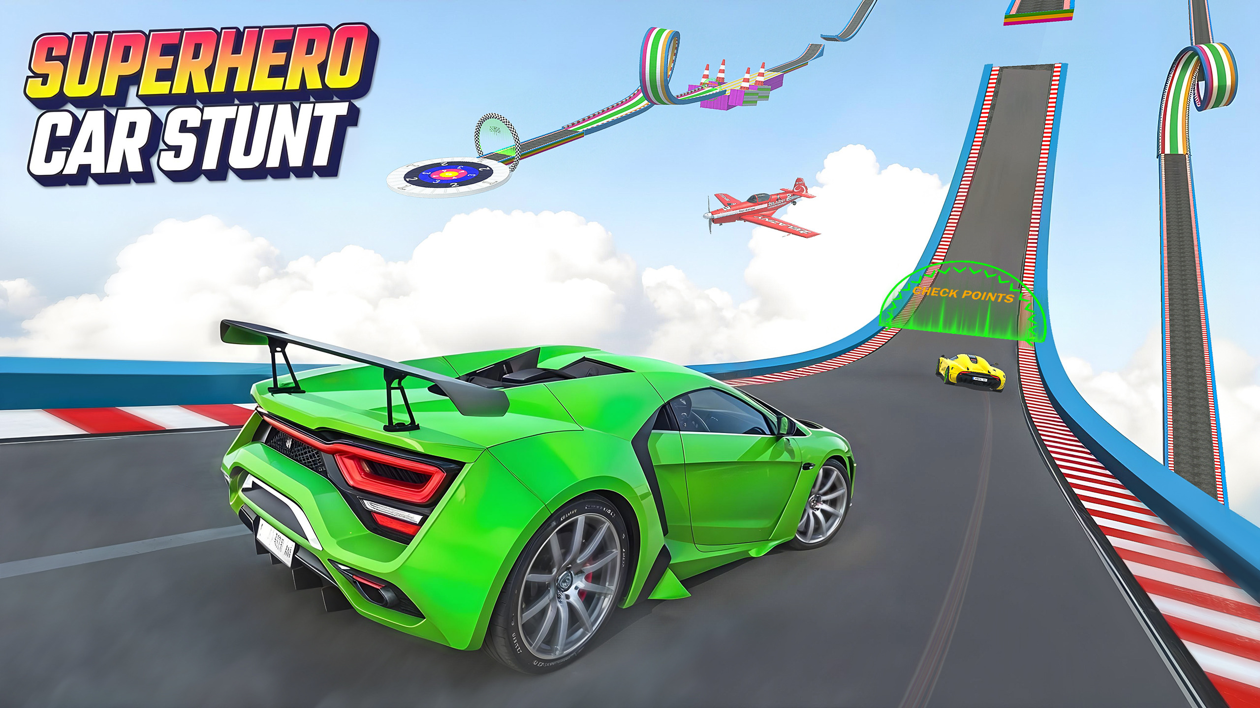 اسکرین شات 2 بازی Superhero Car Ramp Stunt Games