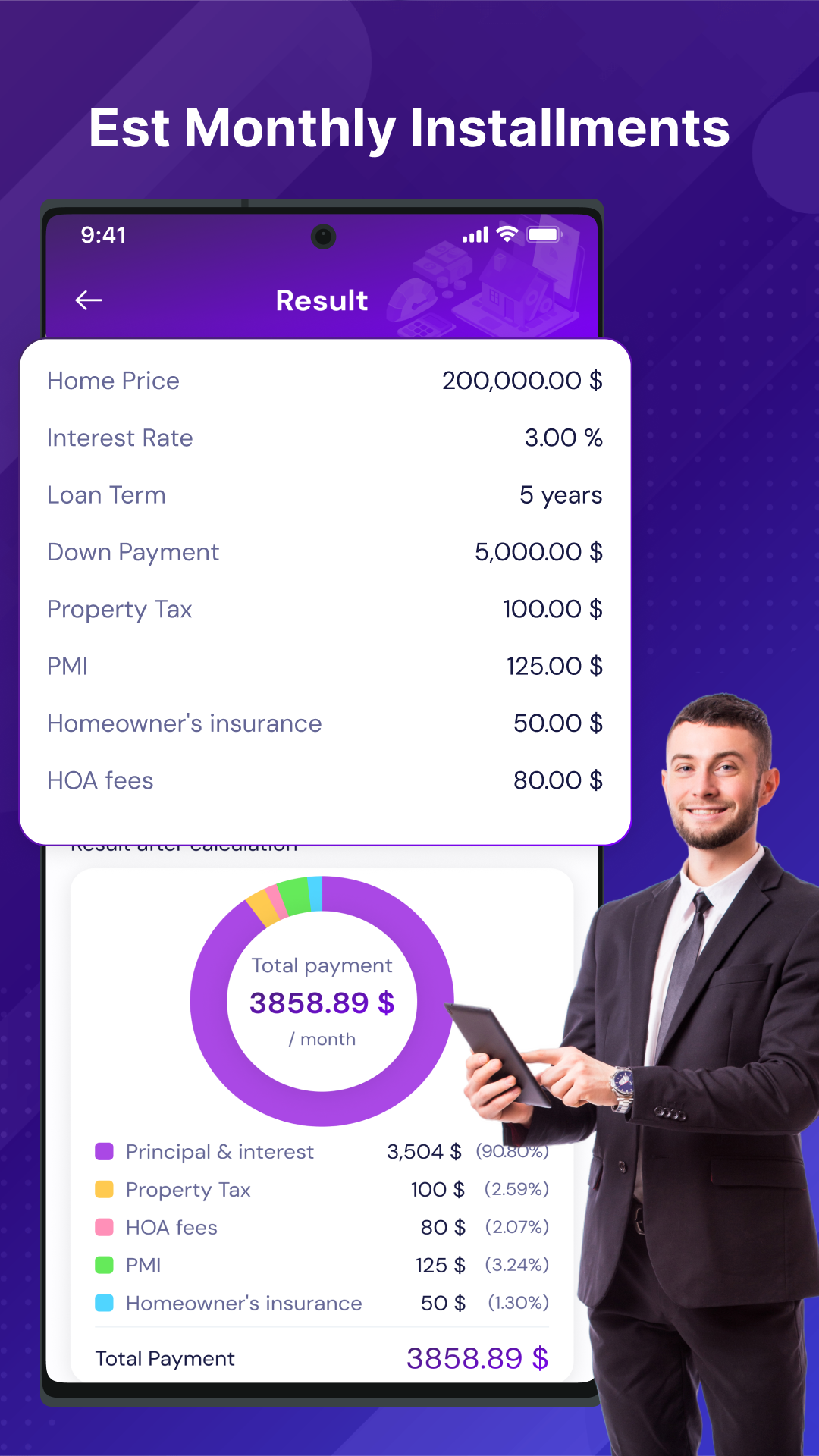 اسکرین شات 4 برنامه PayPlan: EMI Loan Calculator