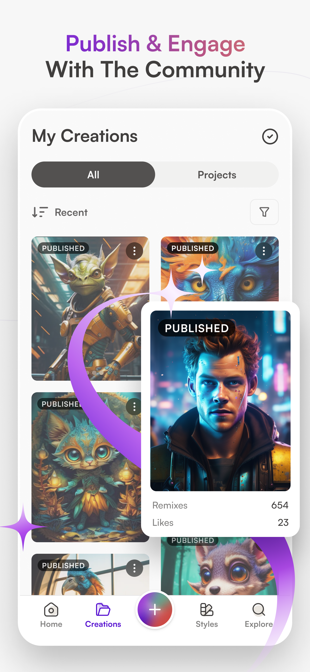 اسکرین شات 6 برنامه starryai - AI Art Generator