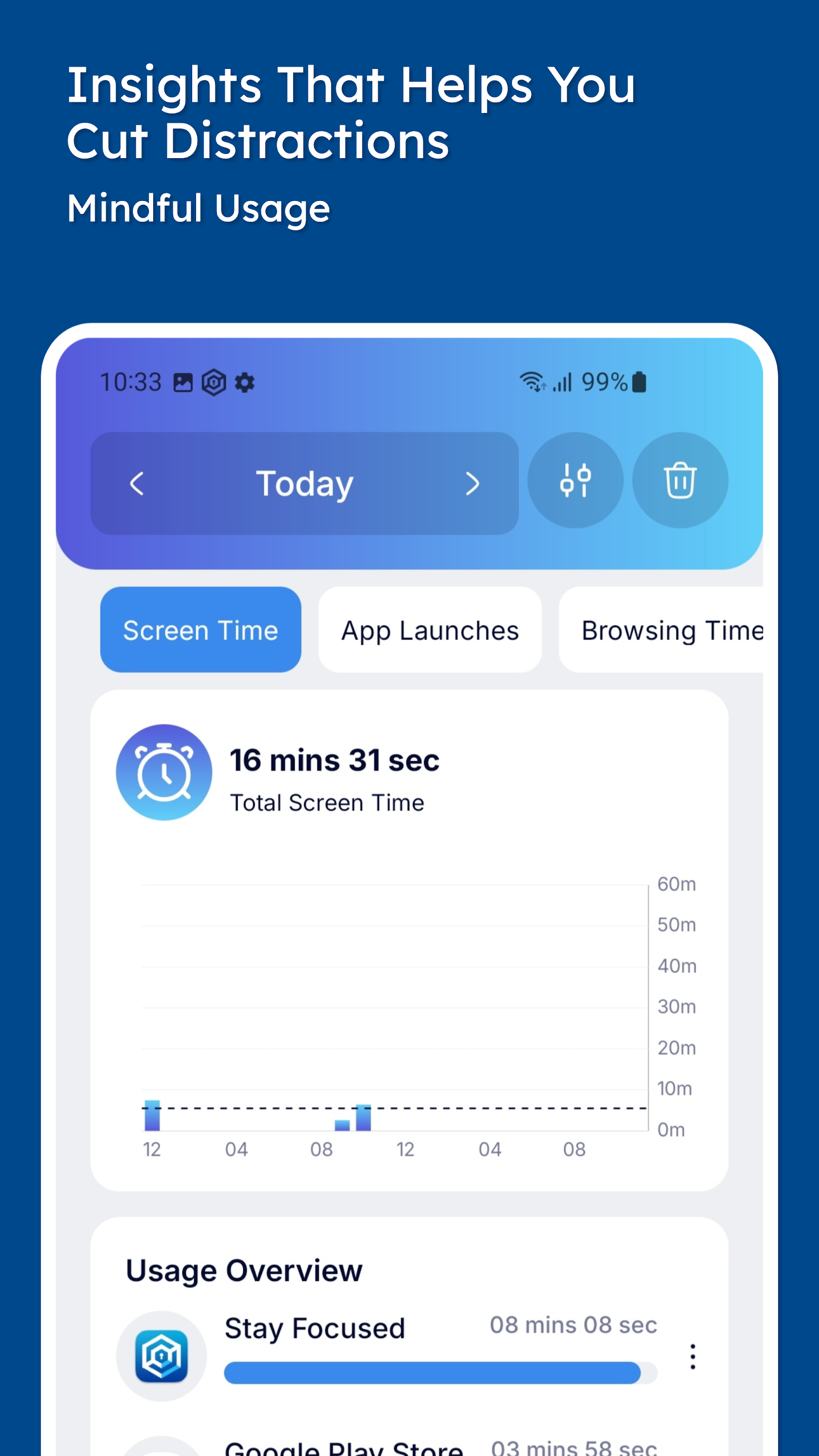 اسکرین شات 3 برنامه Stay Focused: Site/App Blocker