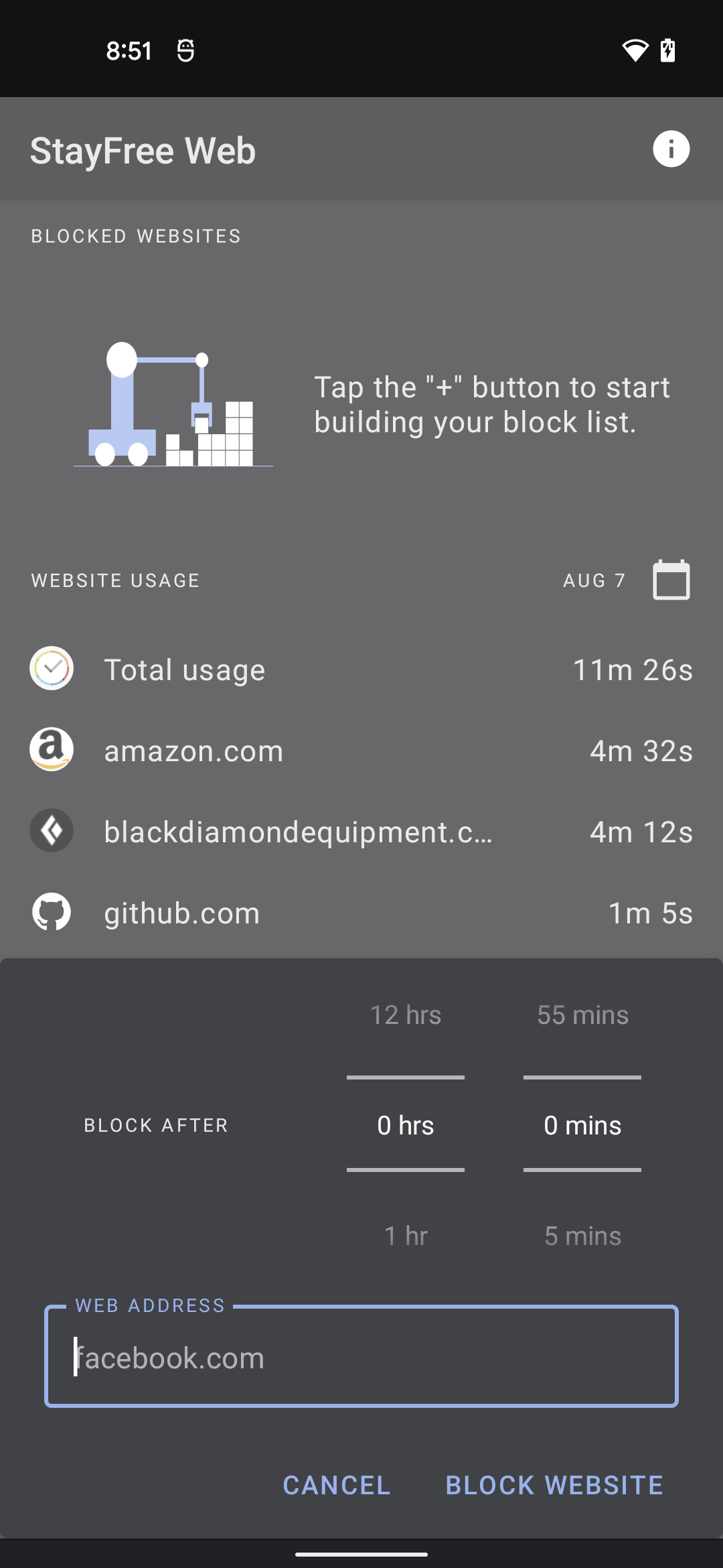 اسکرین شات 6 برنامه StayFree Web - Website Blocker