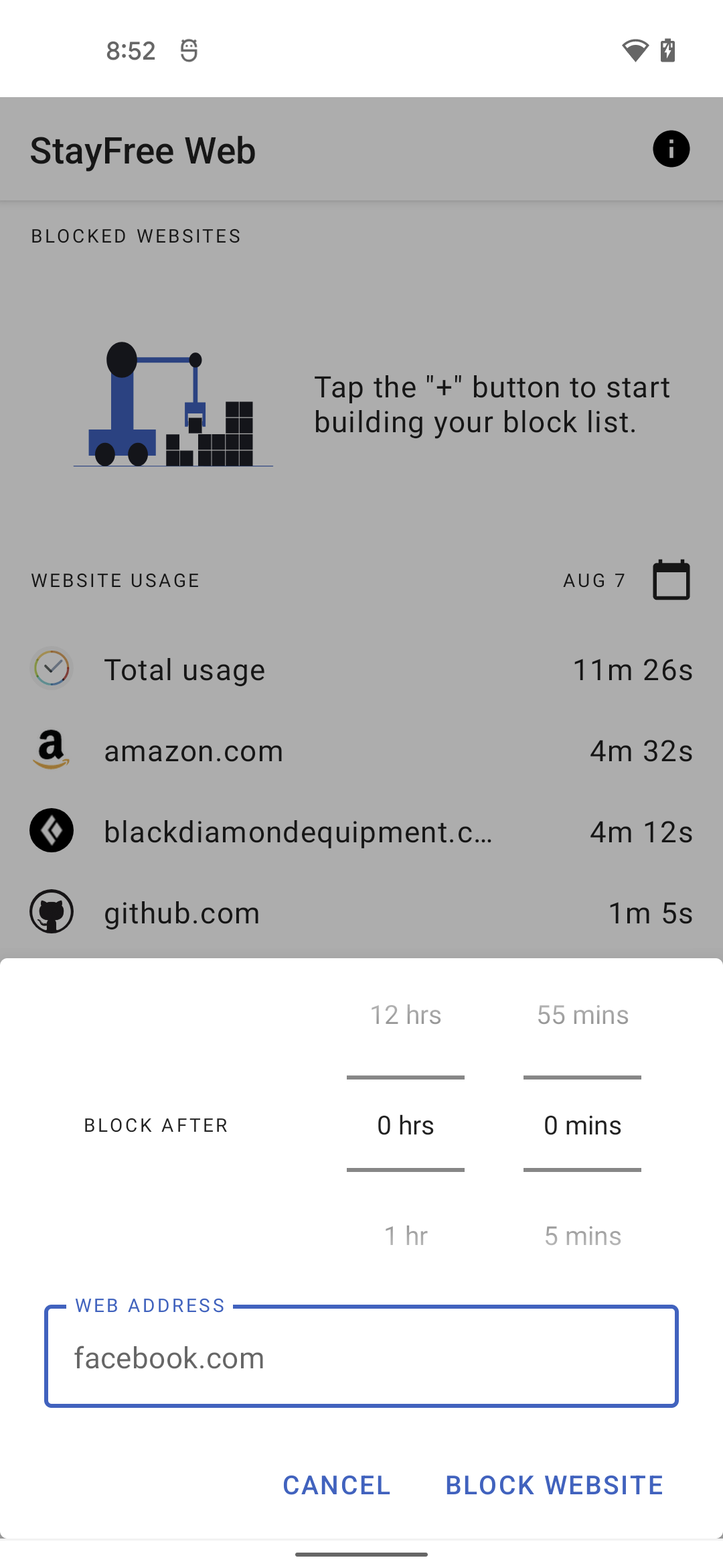 اسکرین شات 3 برنامه StayFree Web - Website Blocker