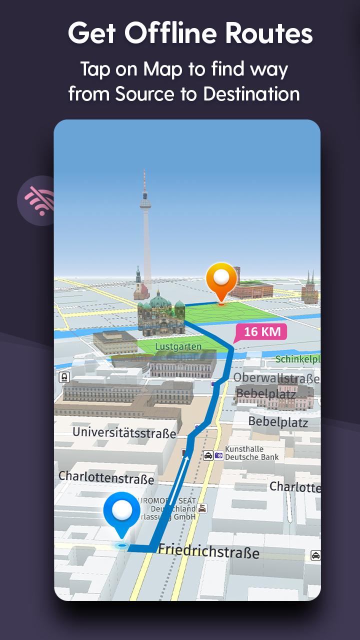 اسکرین شات 2 برنامه Offline Route Maps