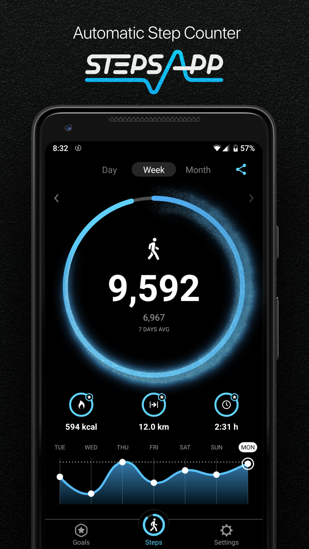 اسکرین شات 1 برنامه StepsApp – Step Counter