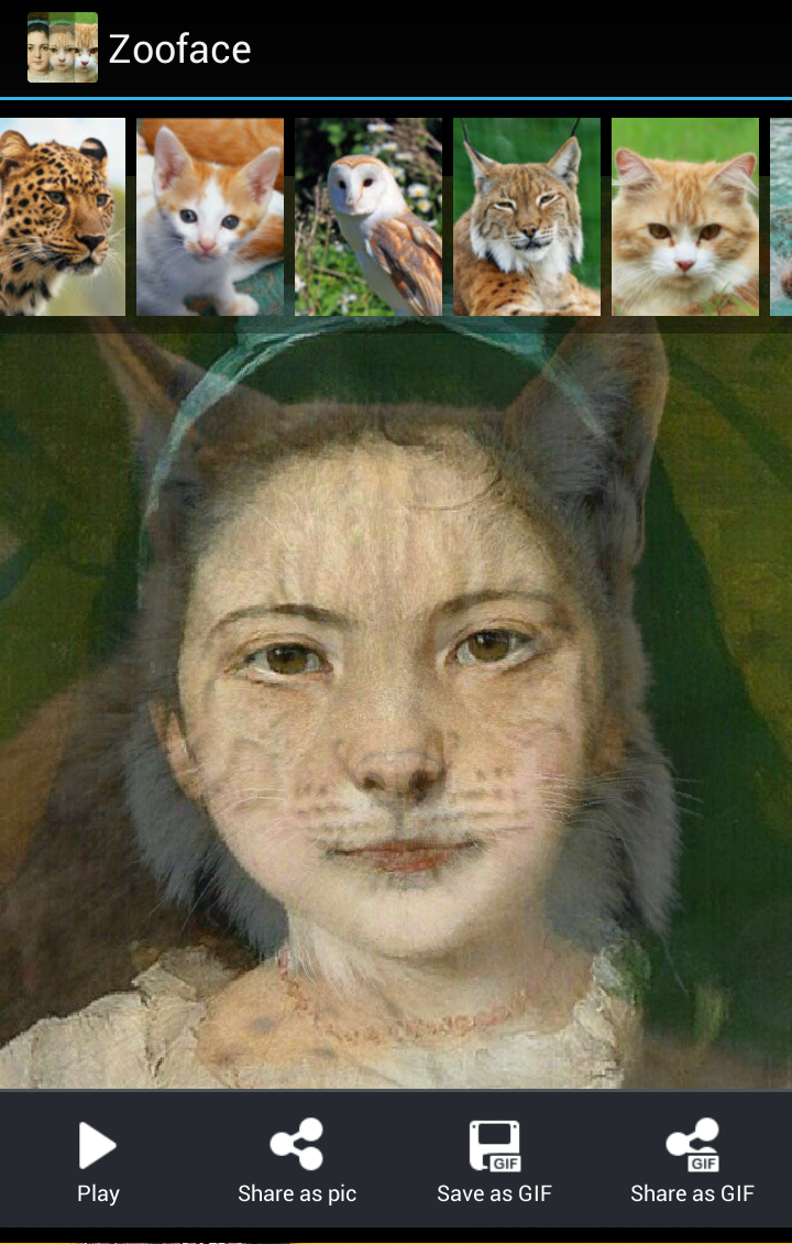 اسکرین شات 4 برنامه Zooface - GIF Animal Morph