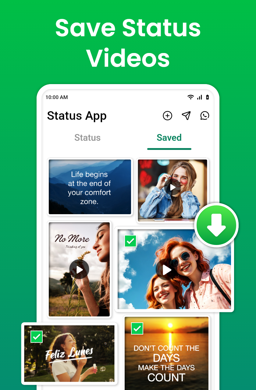 اسکرین شات 2 برنامه Save Status - Video Downloader