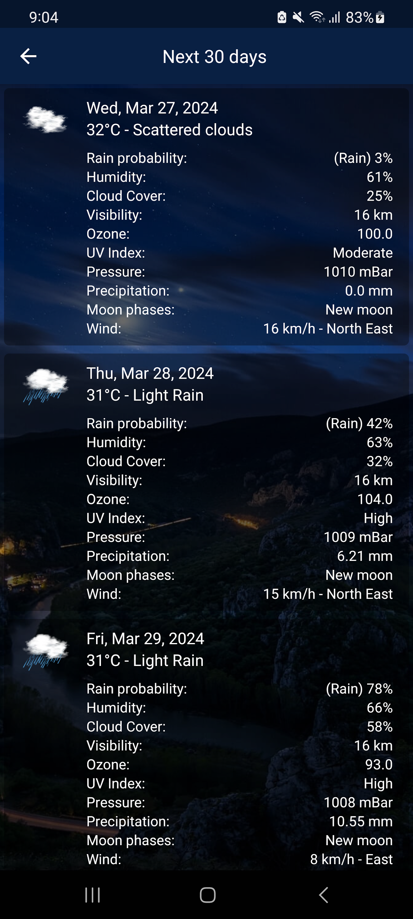 اسکرین شات 6 برنامه Weather Real-time Forecast
