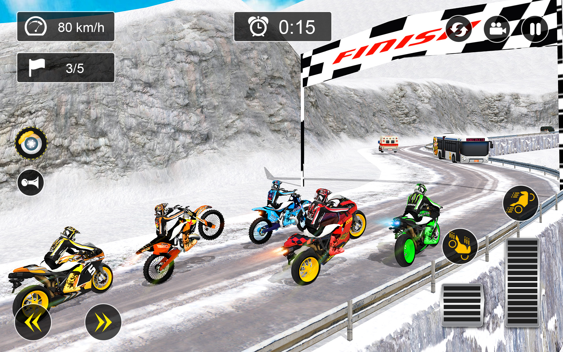 اسکرین شات 1 برنامه Snow Mountain Bike Racing Game