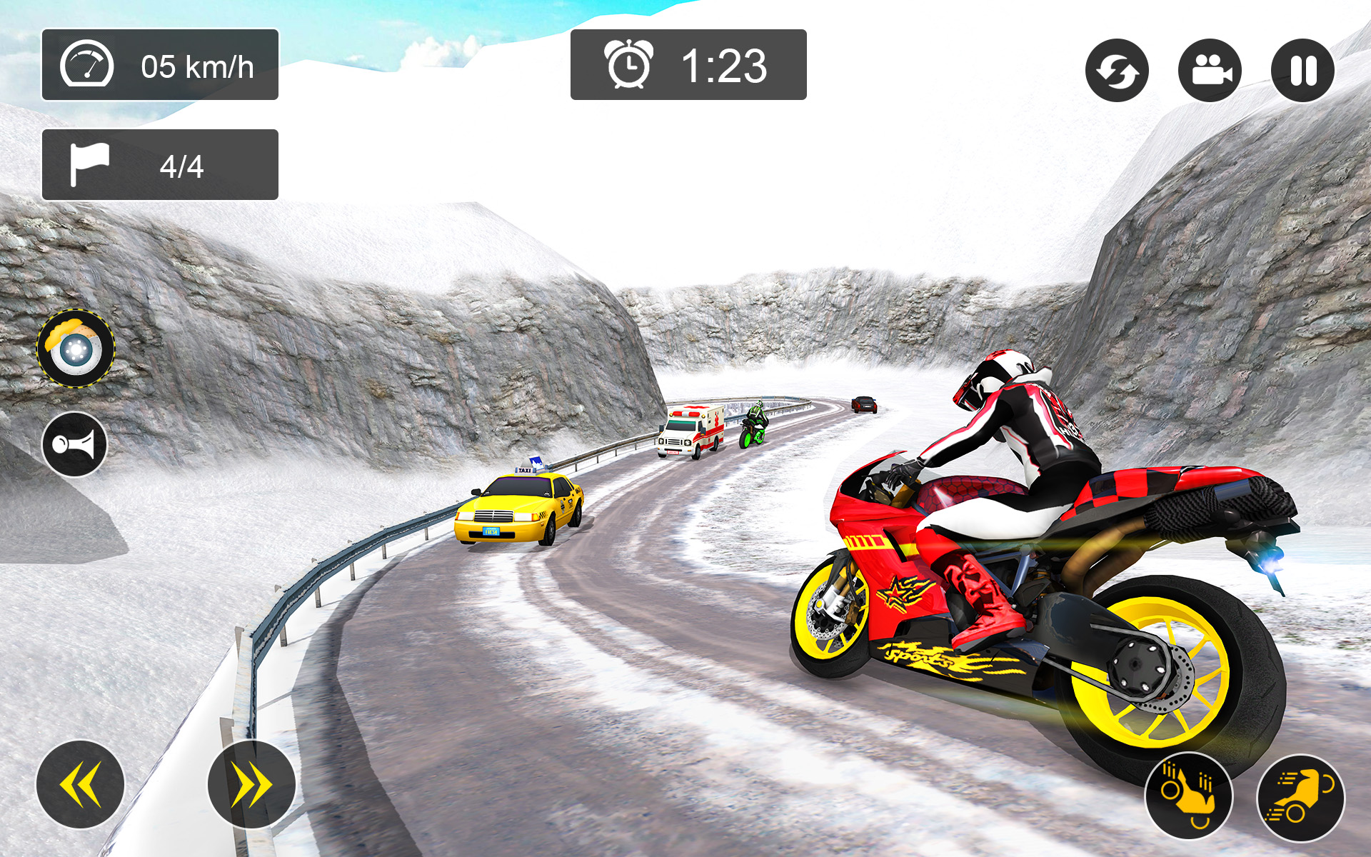 اسکرین شات 3 برنامه Snow Mountain Bike Racing Game